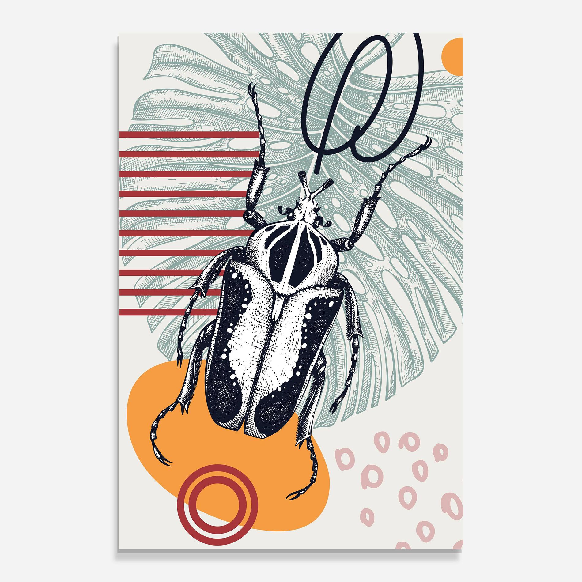 Tablou Sticla Insects Art Collage mockup 0
