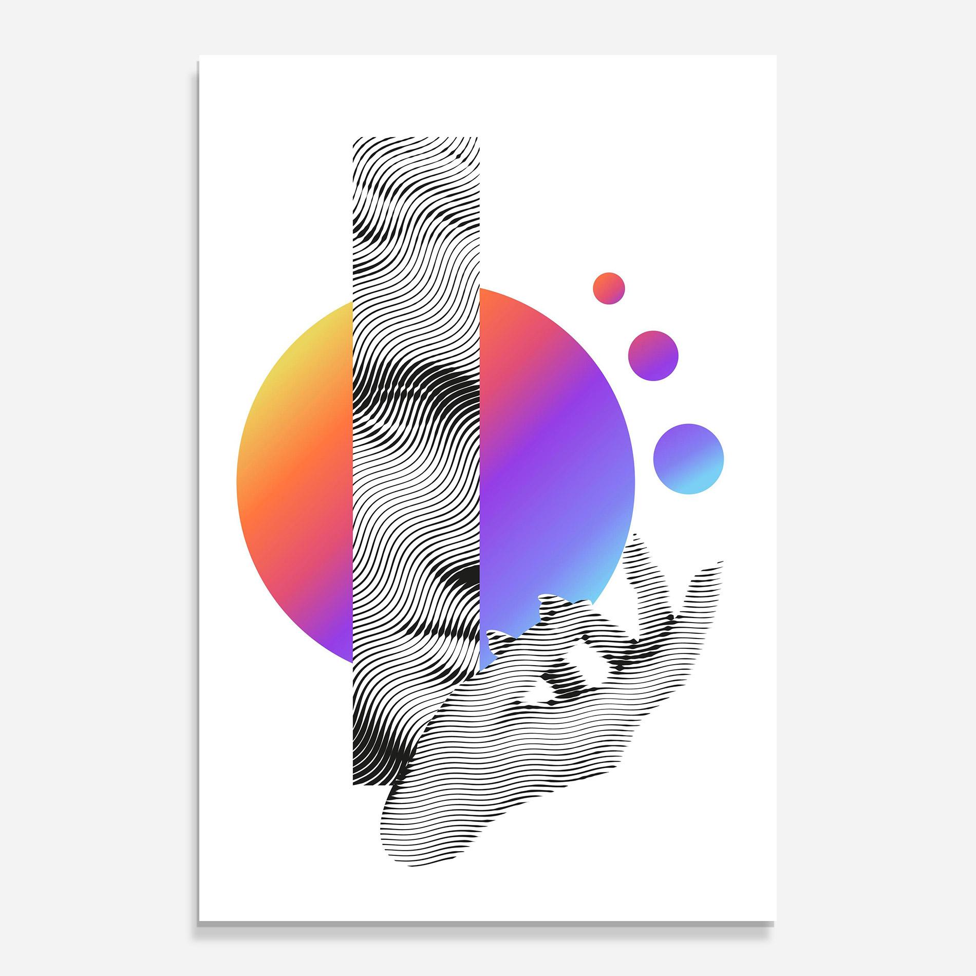 Tablou Sticla Orange Light Statue mockup 0