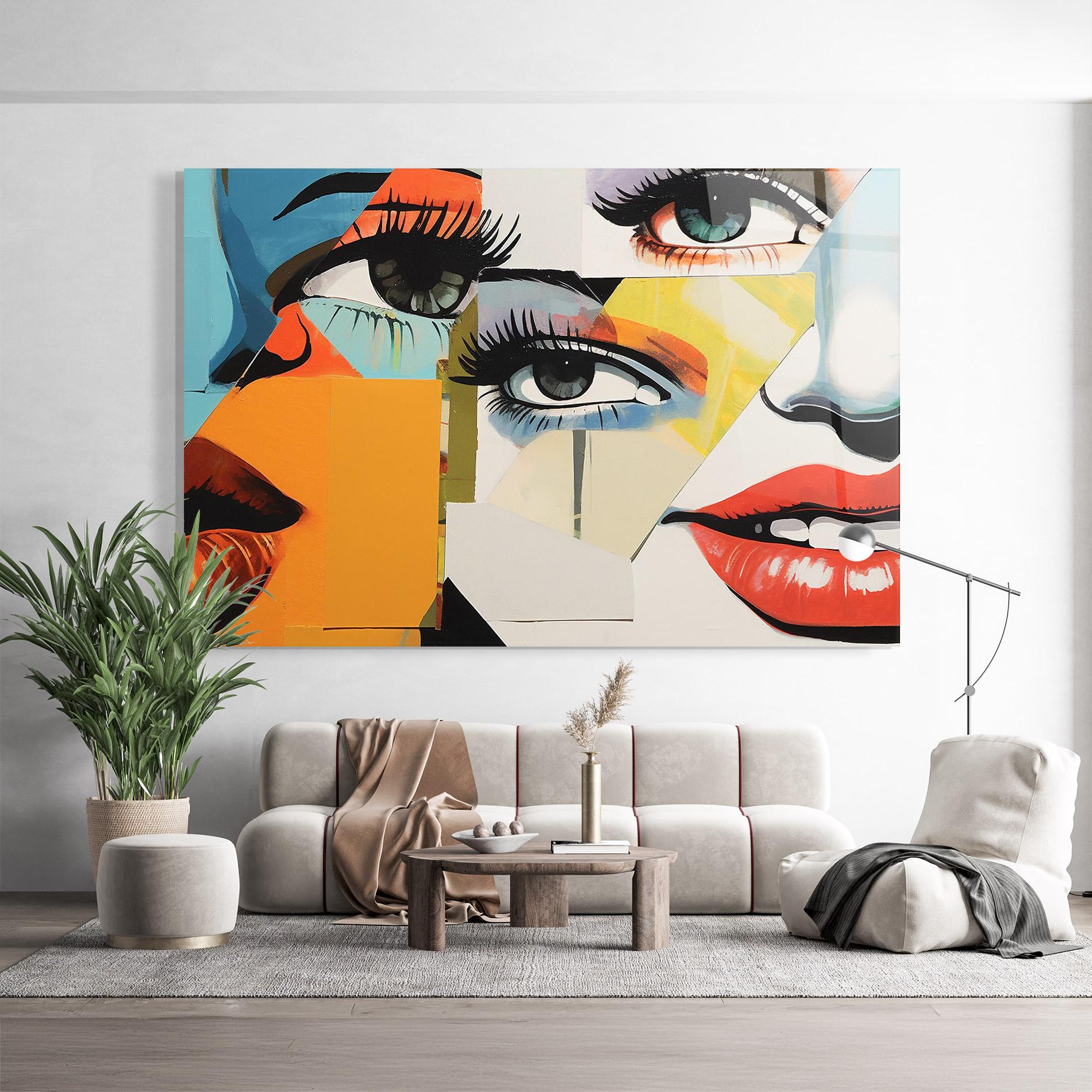 Tablou Sticla Drawing Collage mockup 9