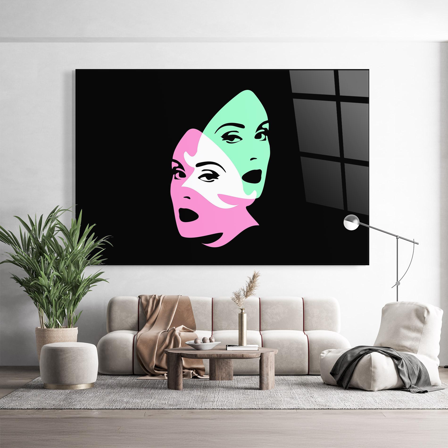 Tablou Sticla Exposure Portrait mockup 9