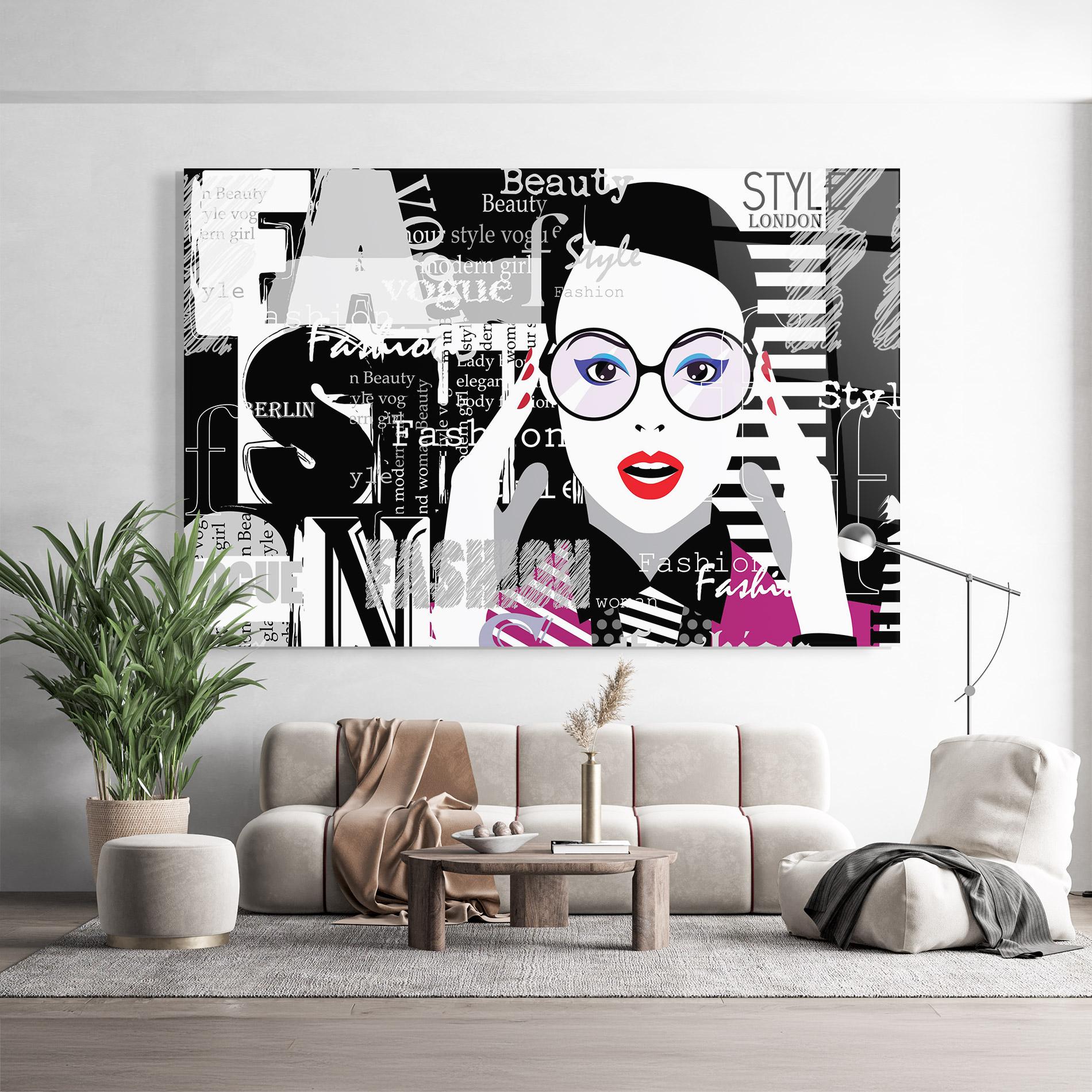 Tablou Sticla Fashion Collage mockup 9