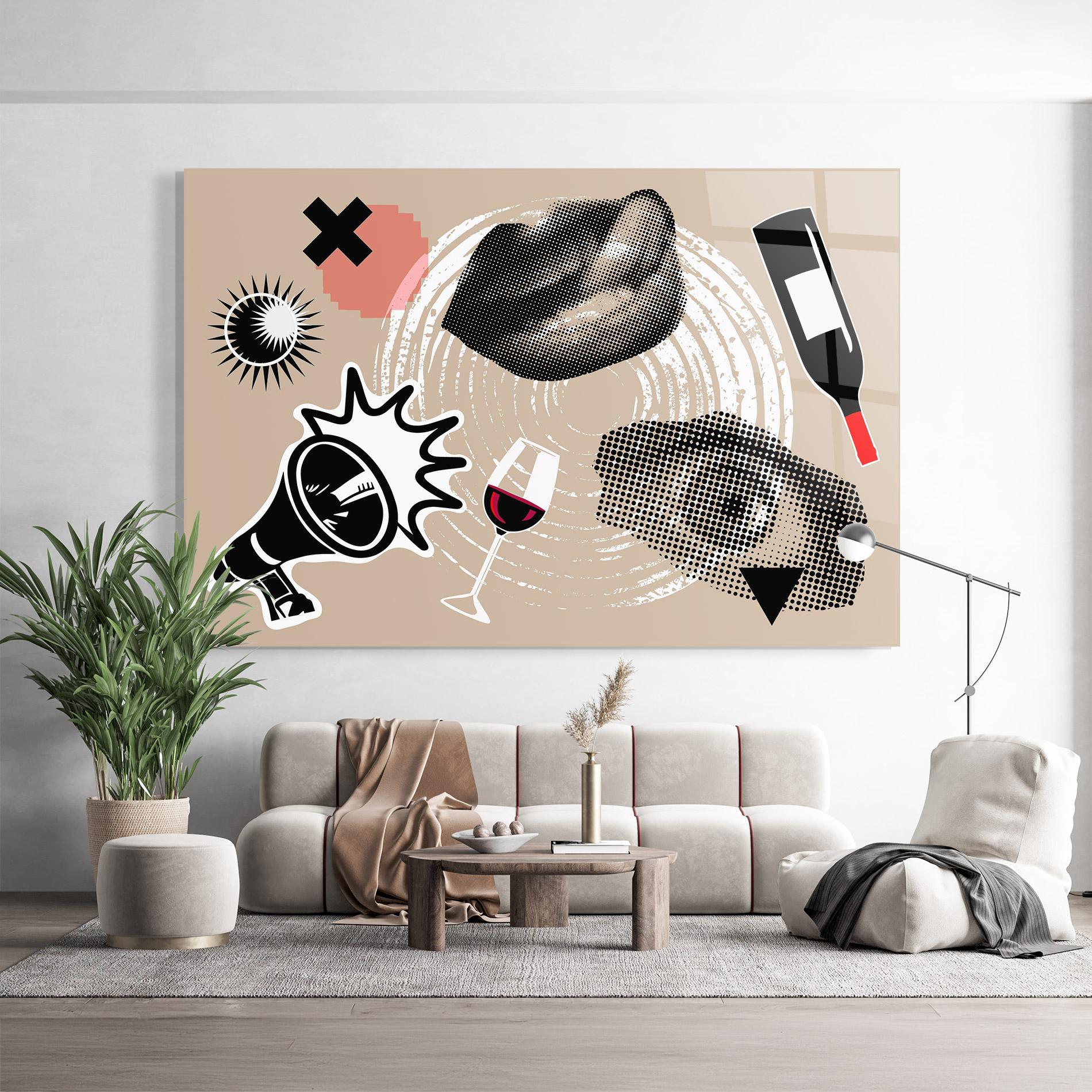 Tablou Sticla Lips Mouth Collage mockup 9