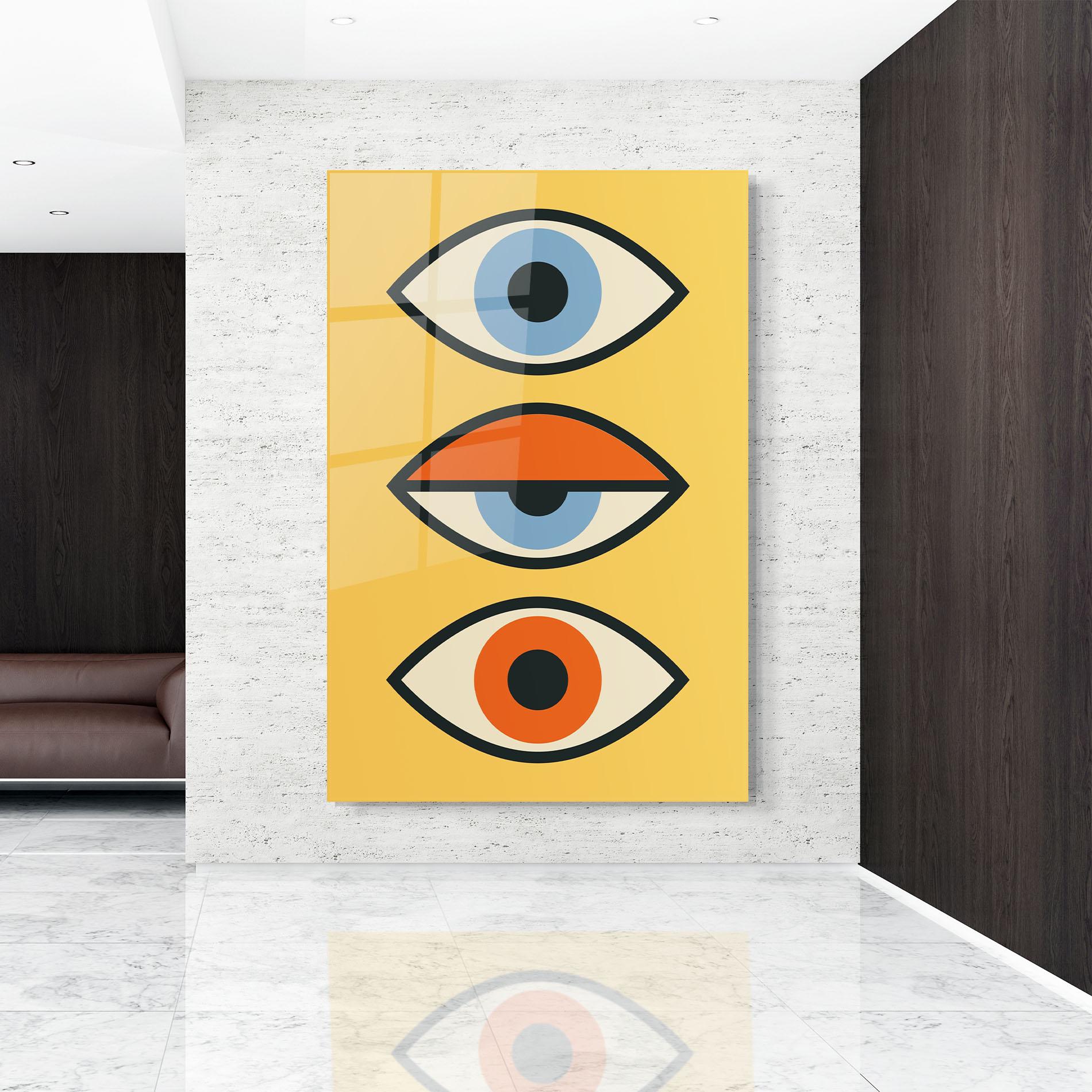 Tablou Sticla Blue Orange Eye mockup 9