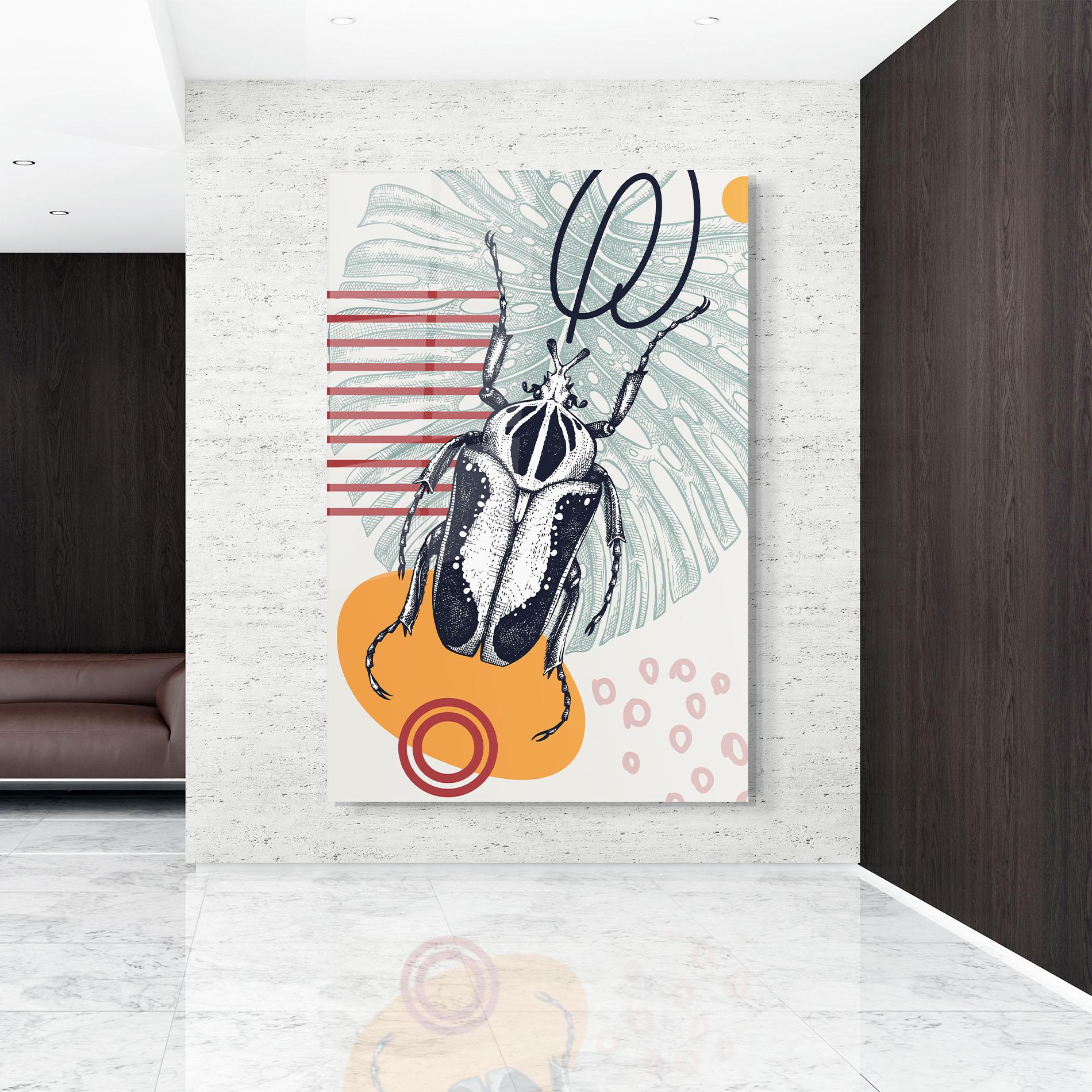 Tablou Sticla Insects Art Collage mockup 9