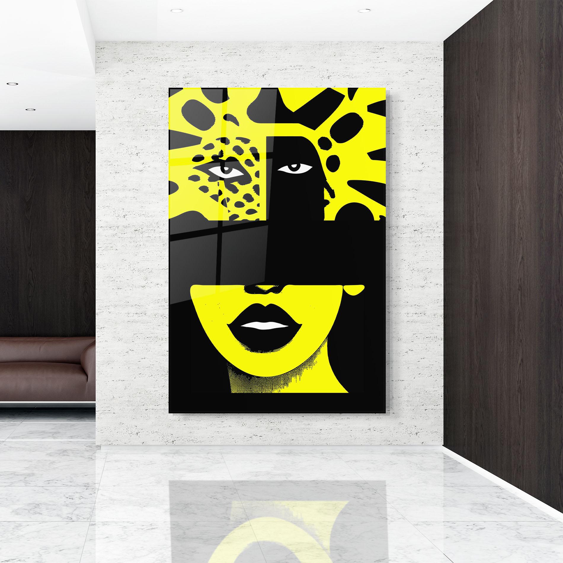 Tablou Sticla Jaguar Woman Art mockup 9