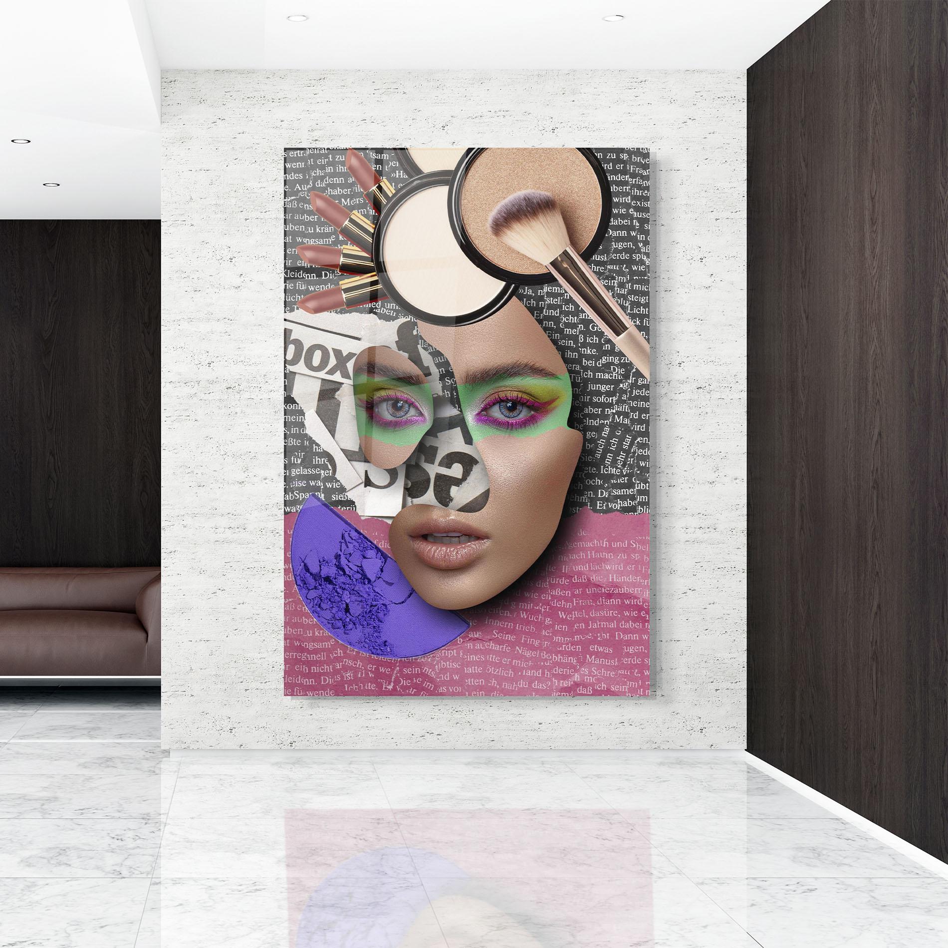 Tablou Sticla Makeup Collage mockup 9