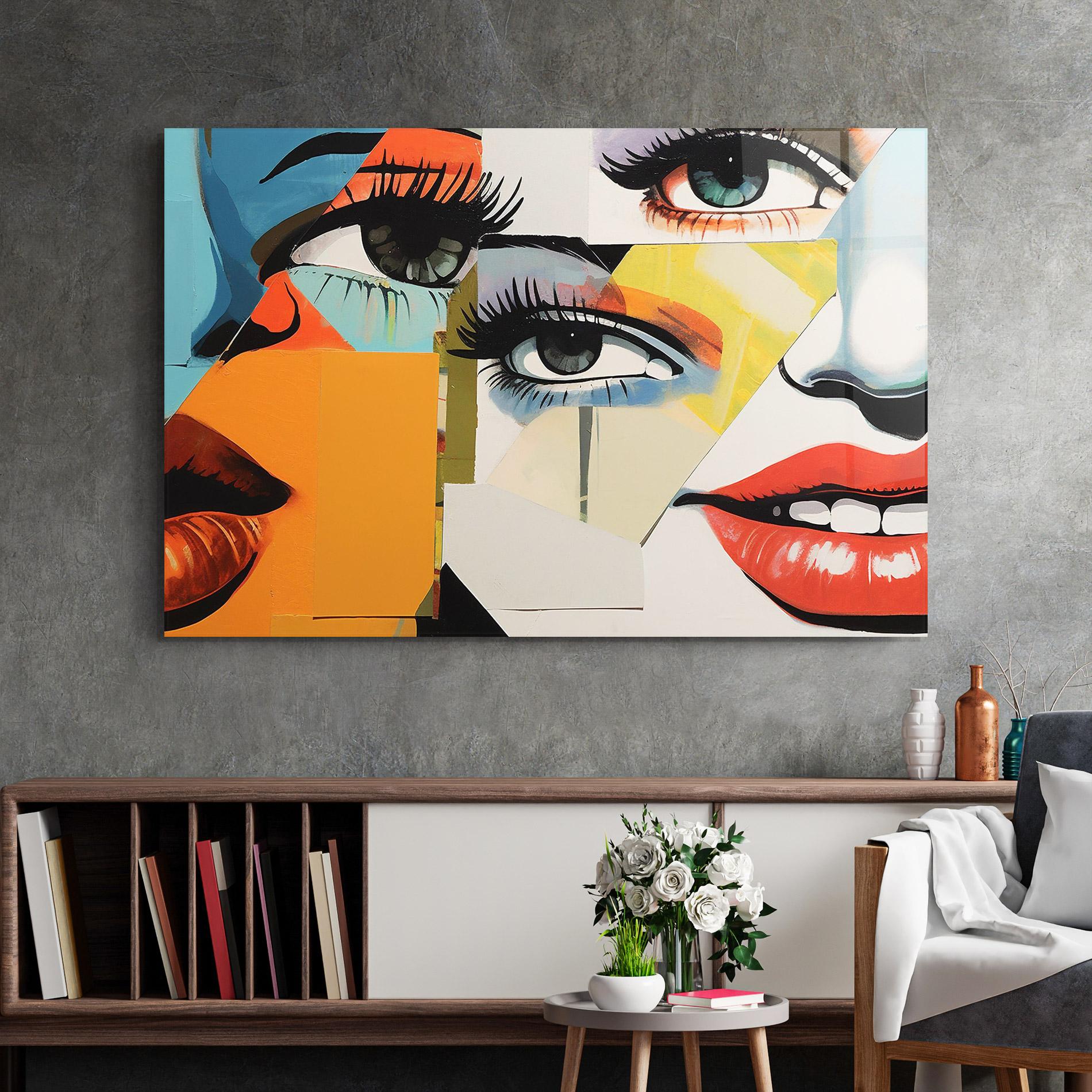 Tablou Sticla Drawing Collage mockup 2