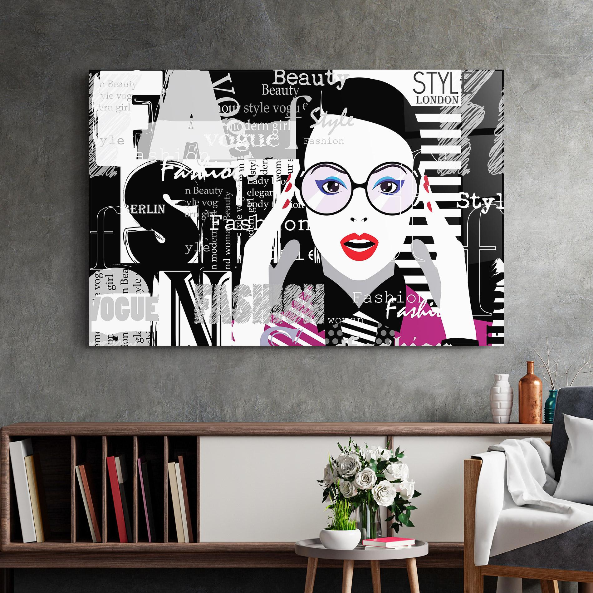 Tablou Sticla Fashion Collage mockup 2