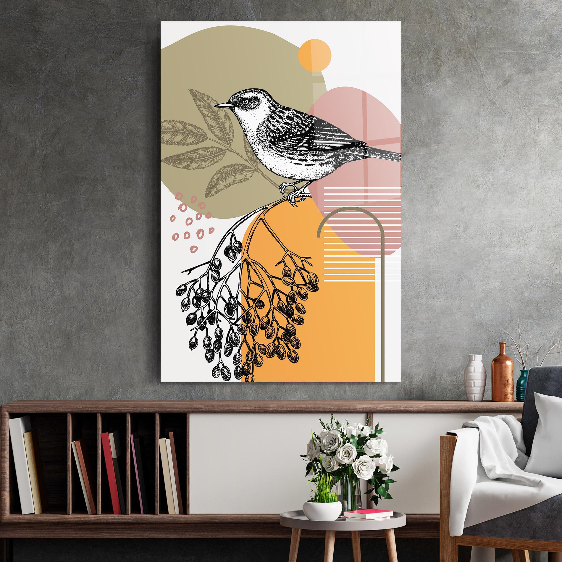 Tablou Sticla Bird Collage mockup 2