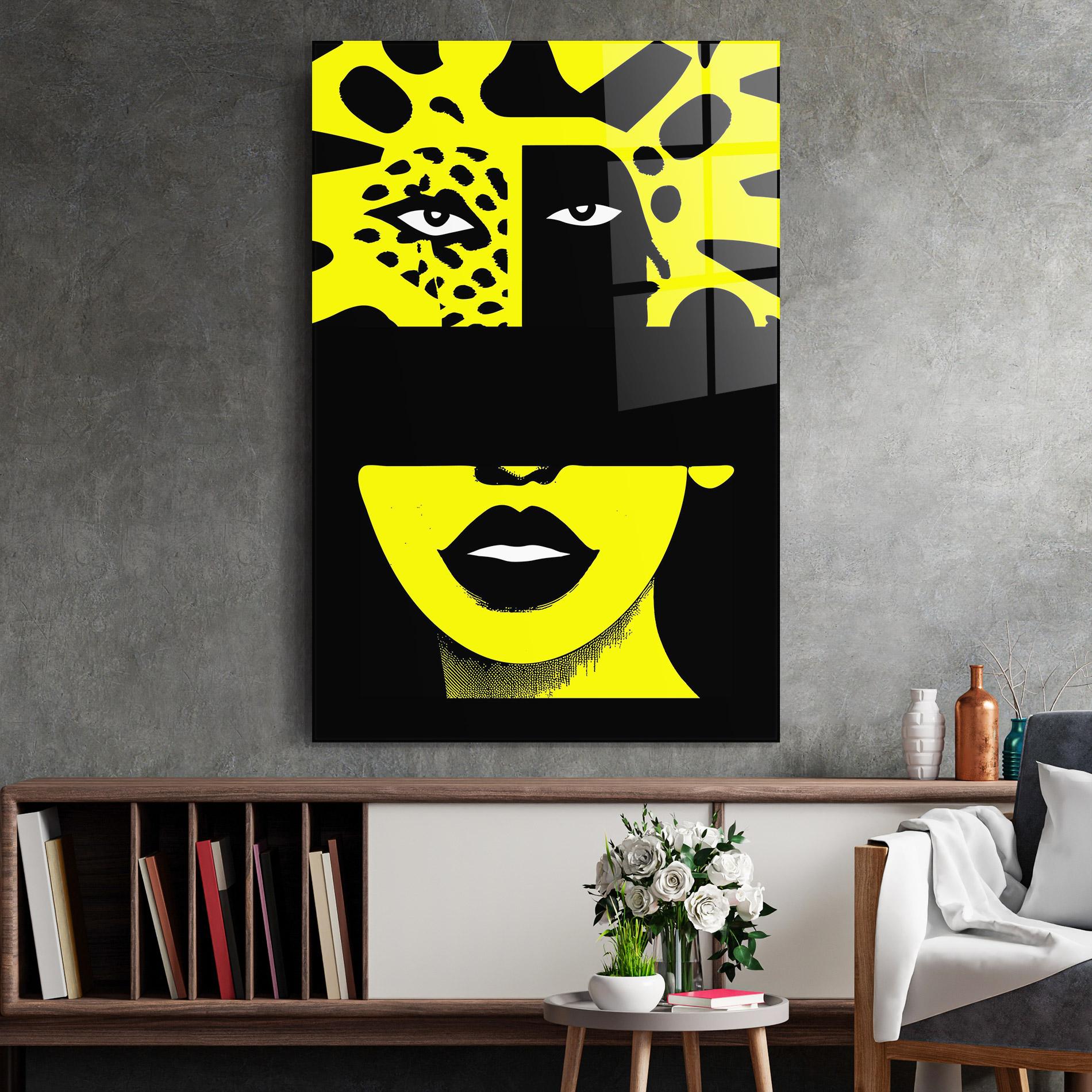 Tablou Sticla Jaguar Woman Art mockup 2