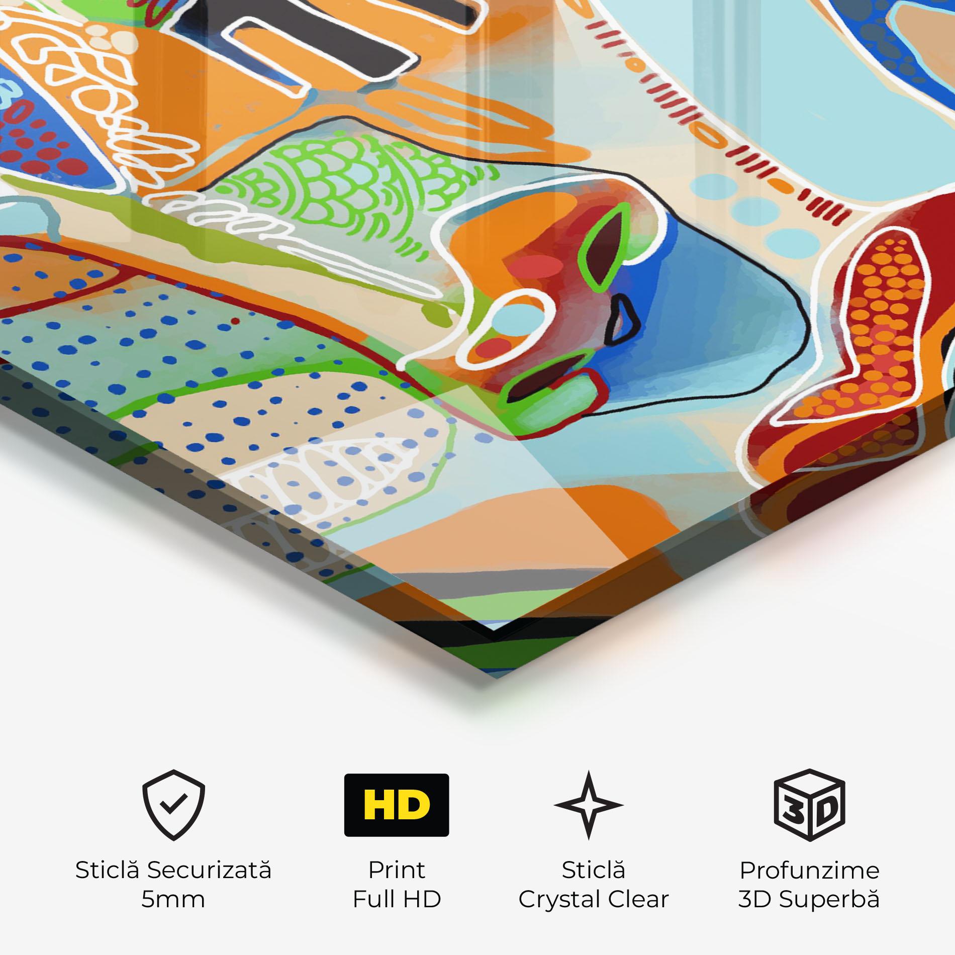 Tablou Sticla Abstract Face Art mockup 3