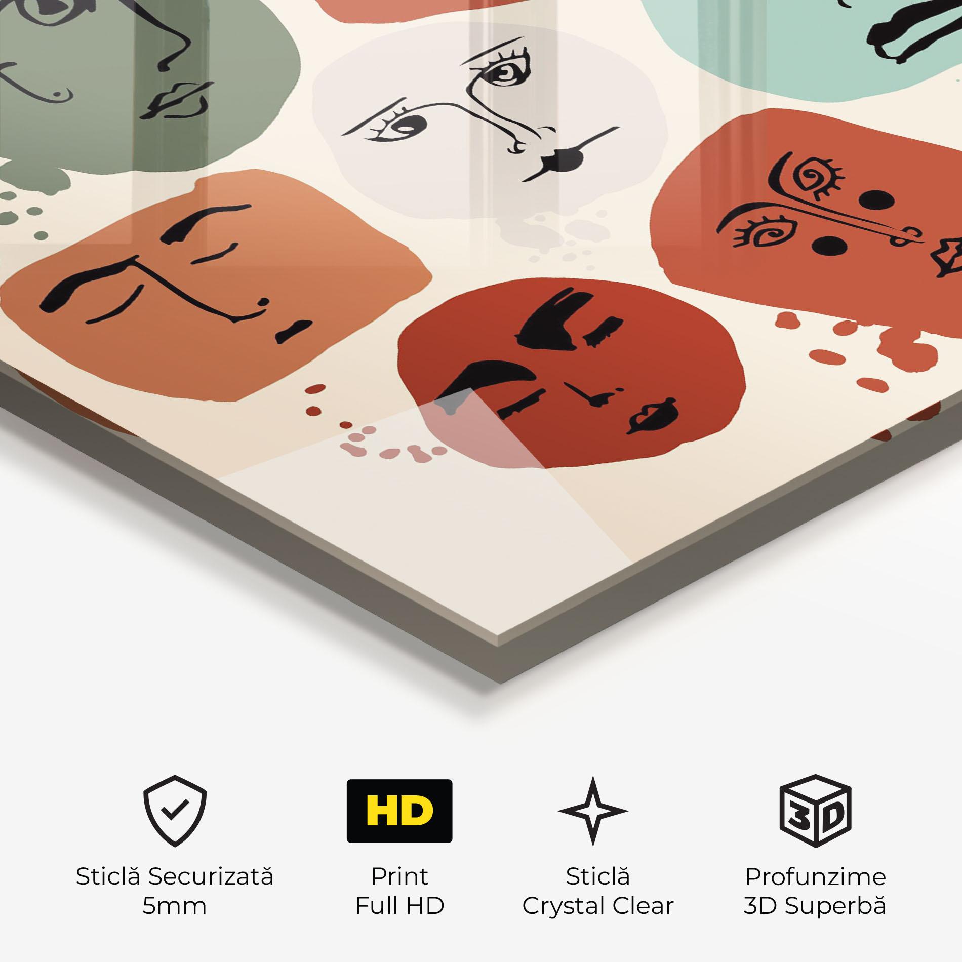 Tablou Sticla Circle Faces mockup 3