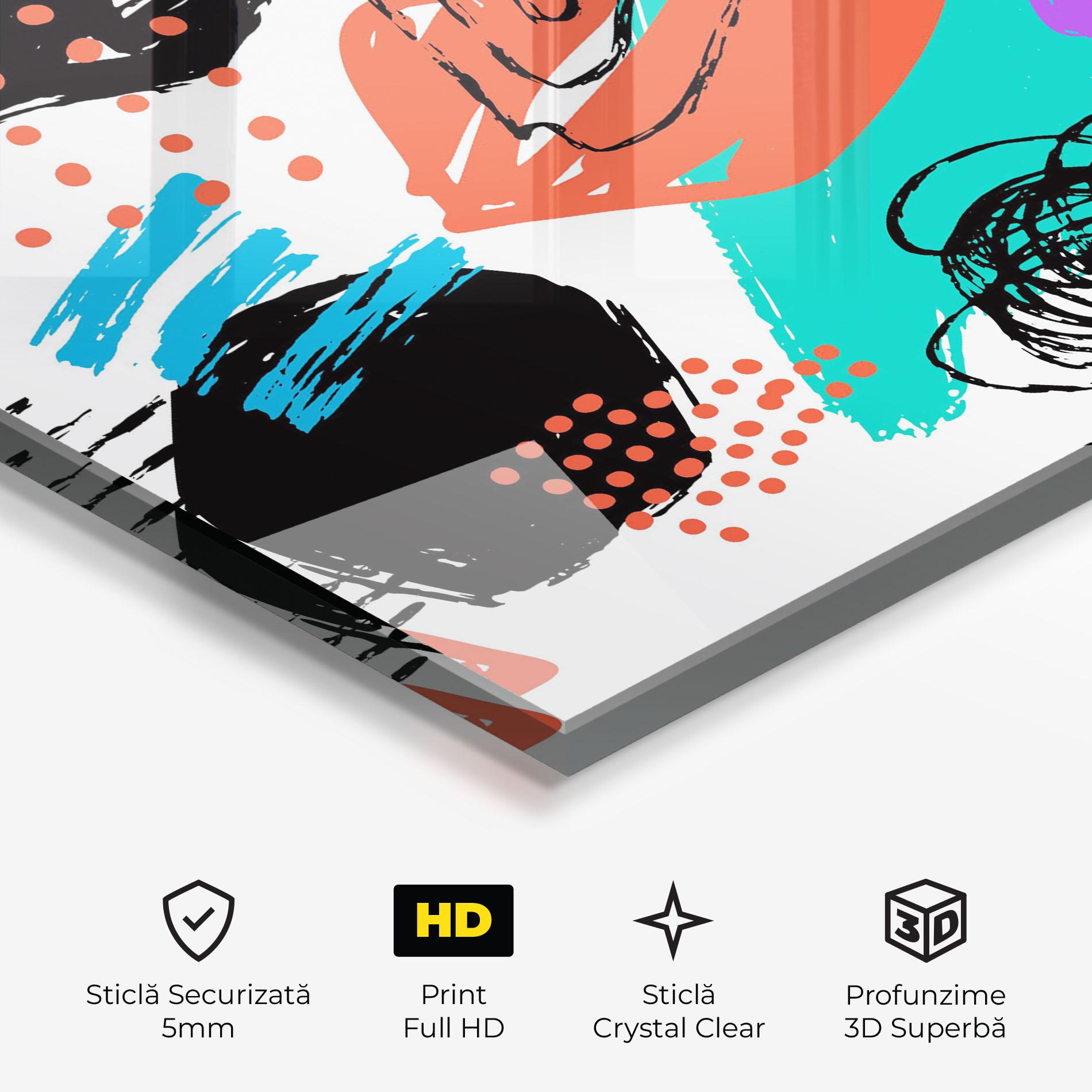 Tablou Sticla Drawing Collage Art mockup 3