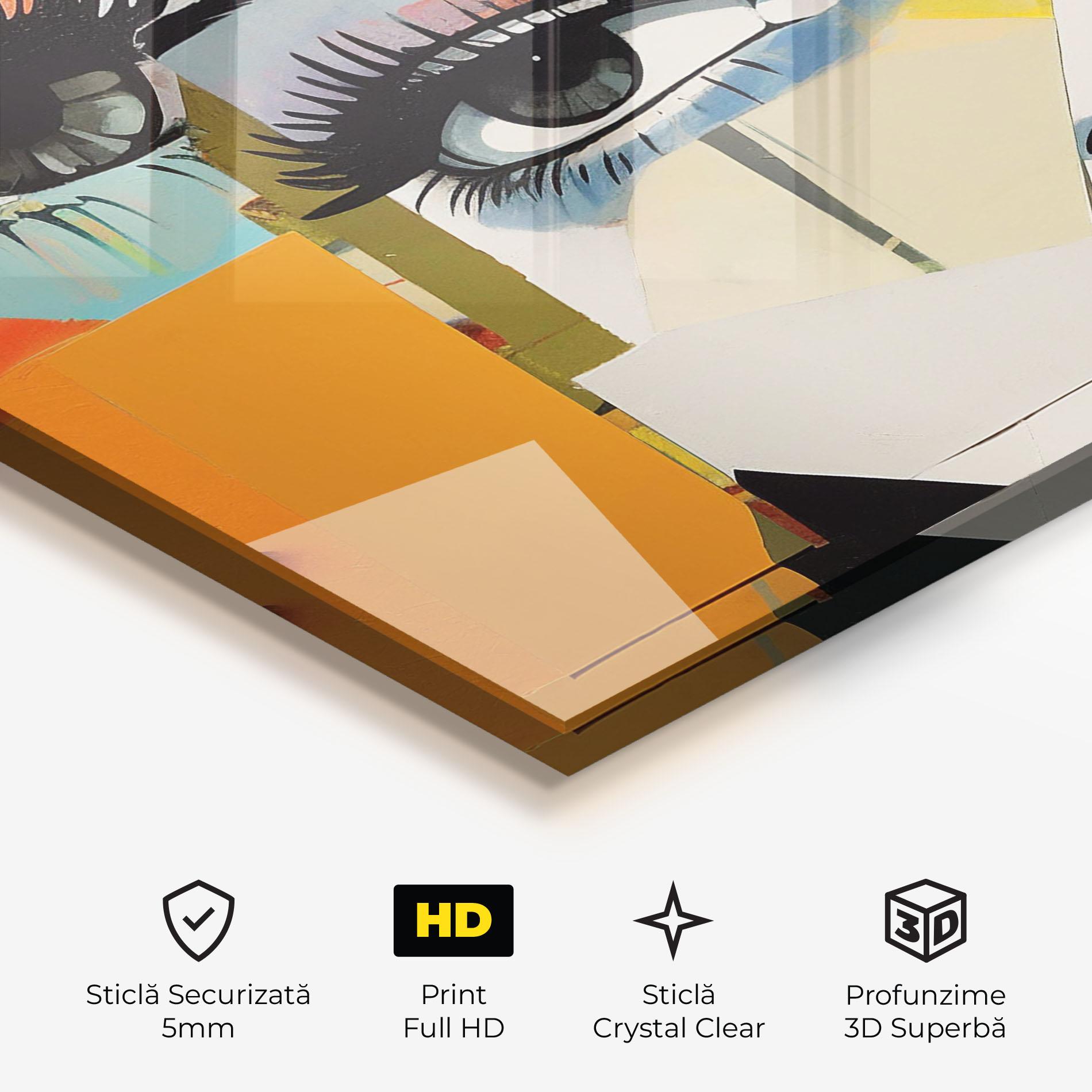 Tablou Sticla Drawing Collage mockup 3