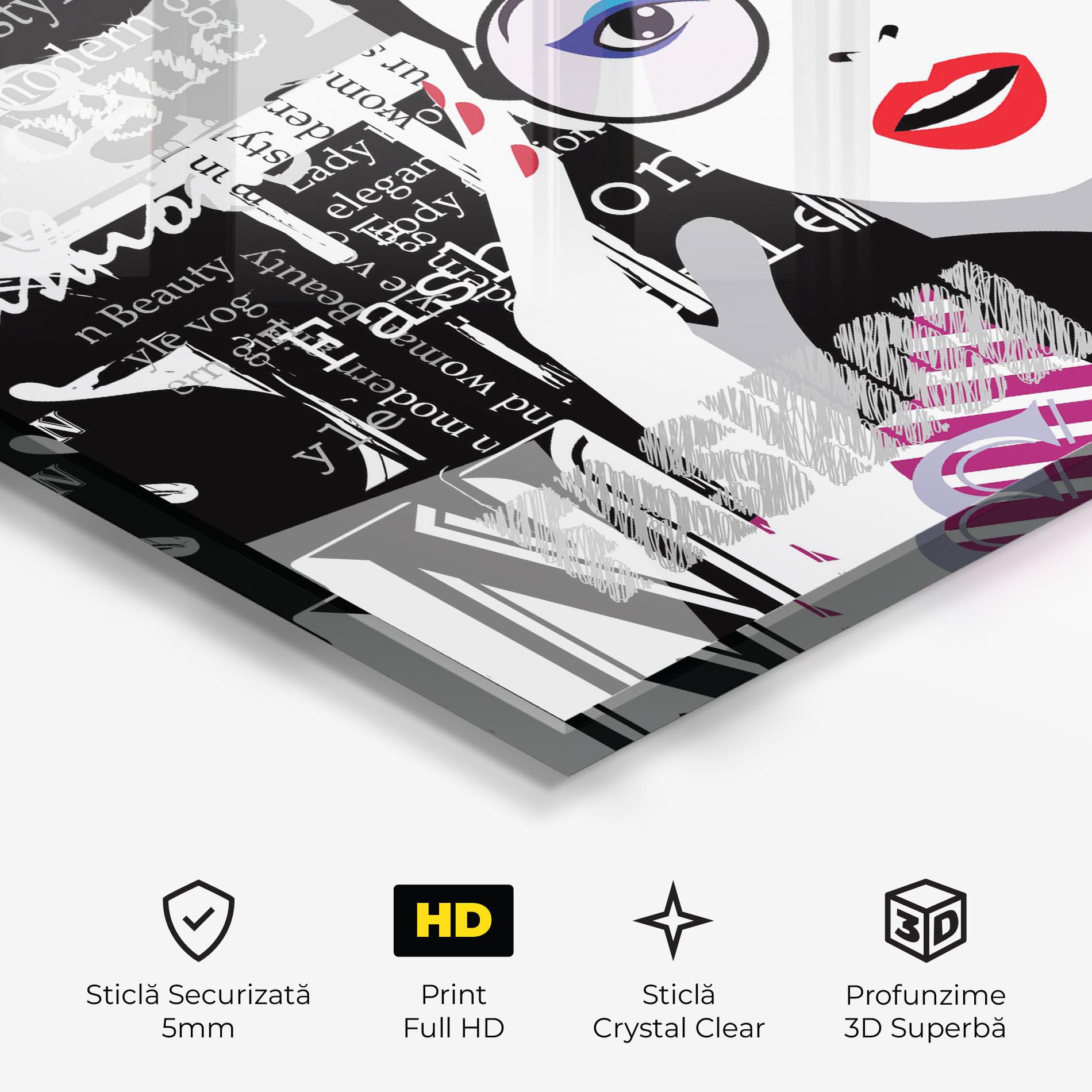 Tablou Sticla Fashion Collage mockup 3