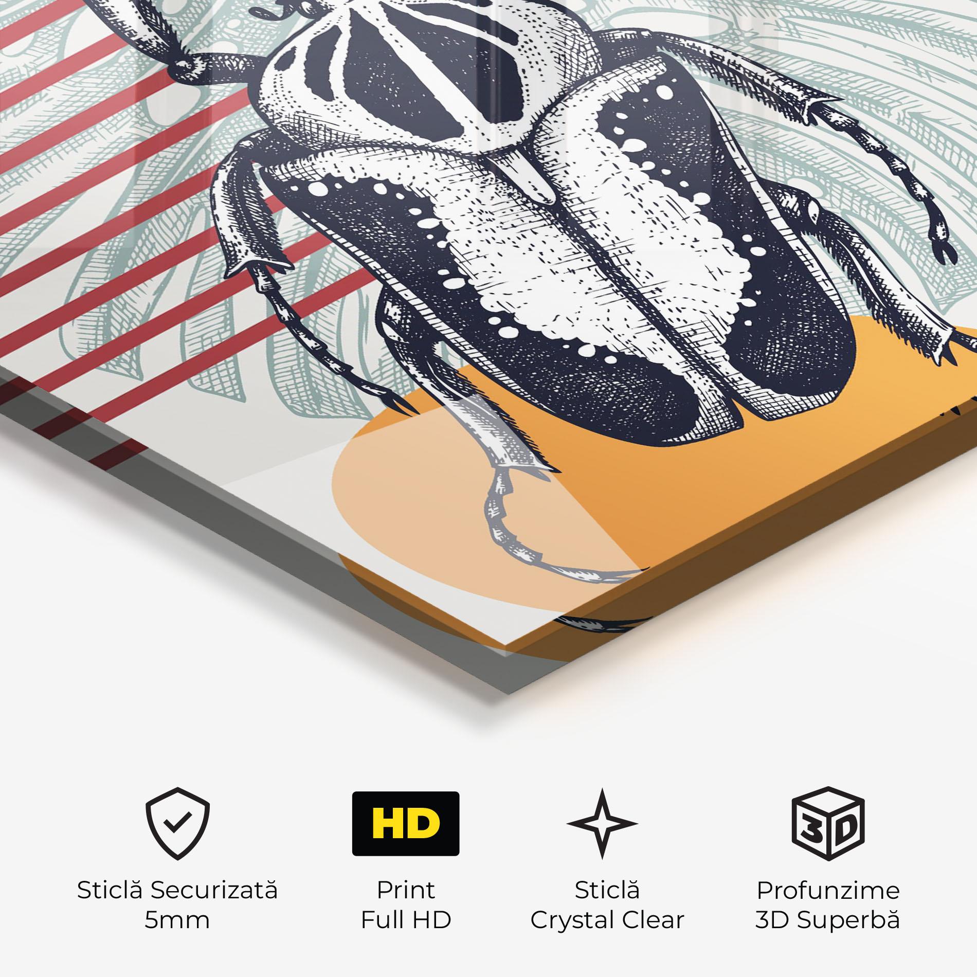 Tablou Sticla Insects Art Collage mockup 3