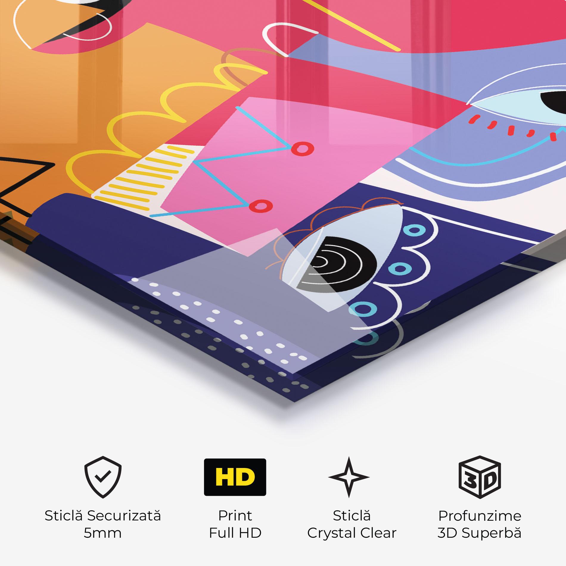 Tablou Sticla Line Eye Family mockup 3