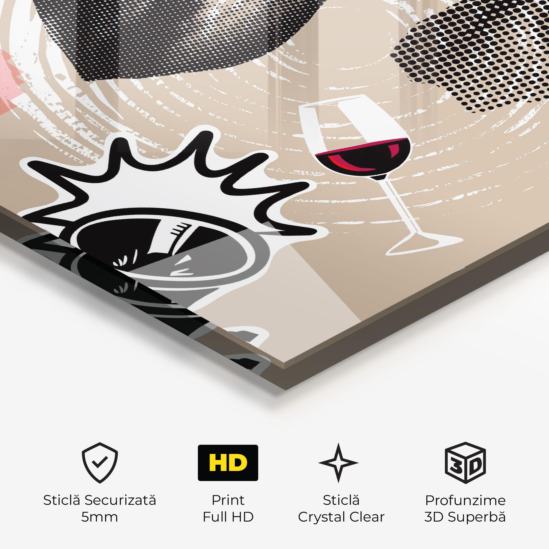 Tablou Sticla Lips Mouth Collage mockup 3