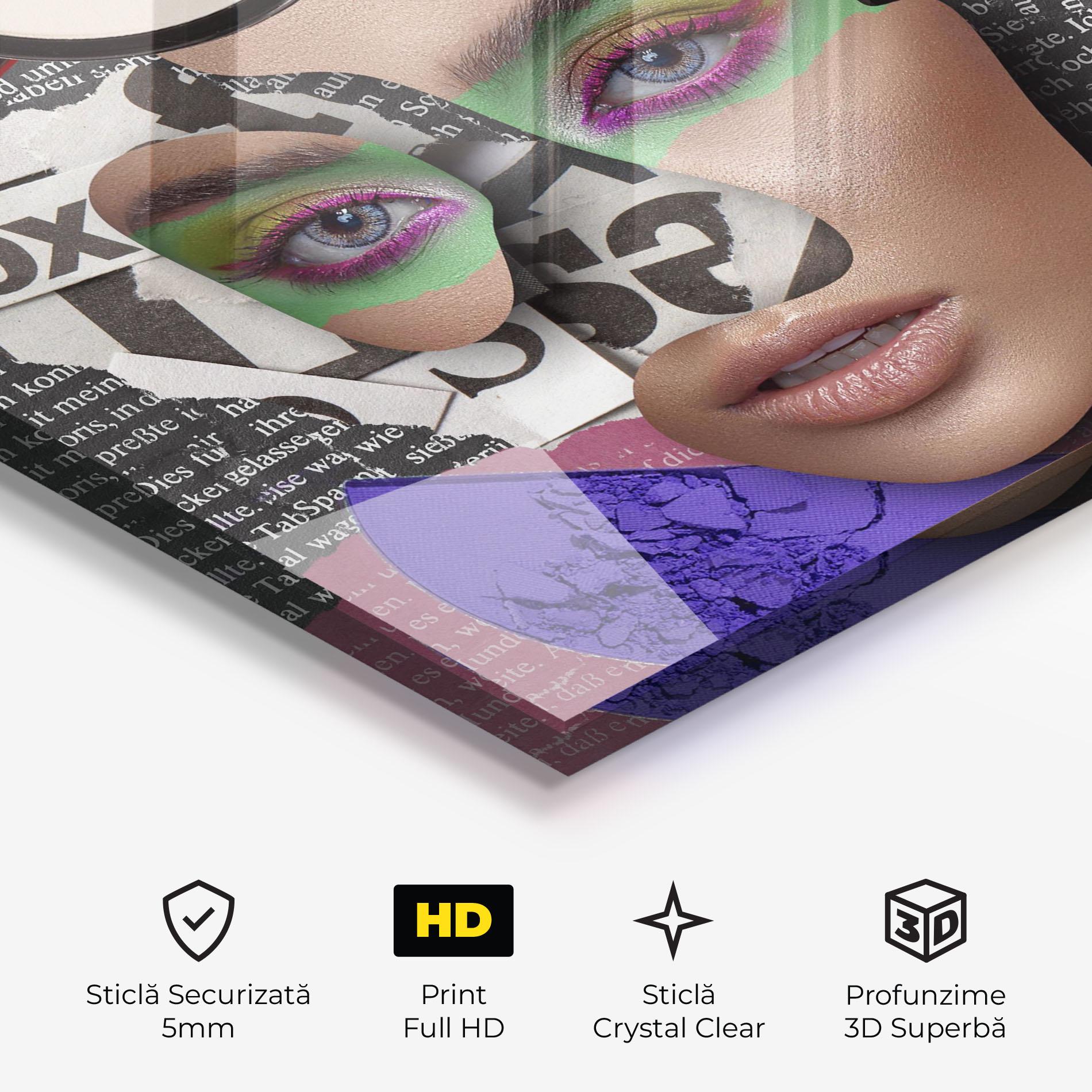 Tablou Sticla Makeup Collage mockup 3