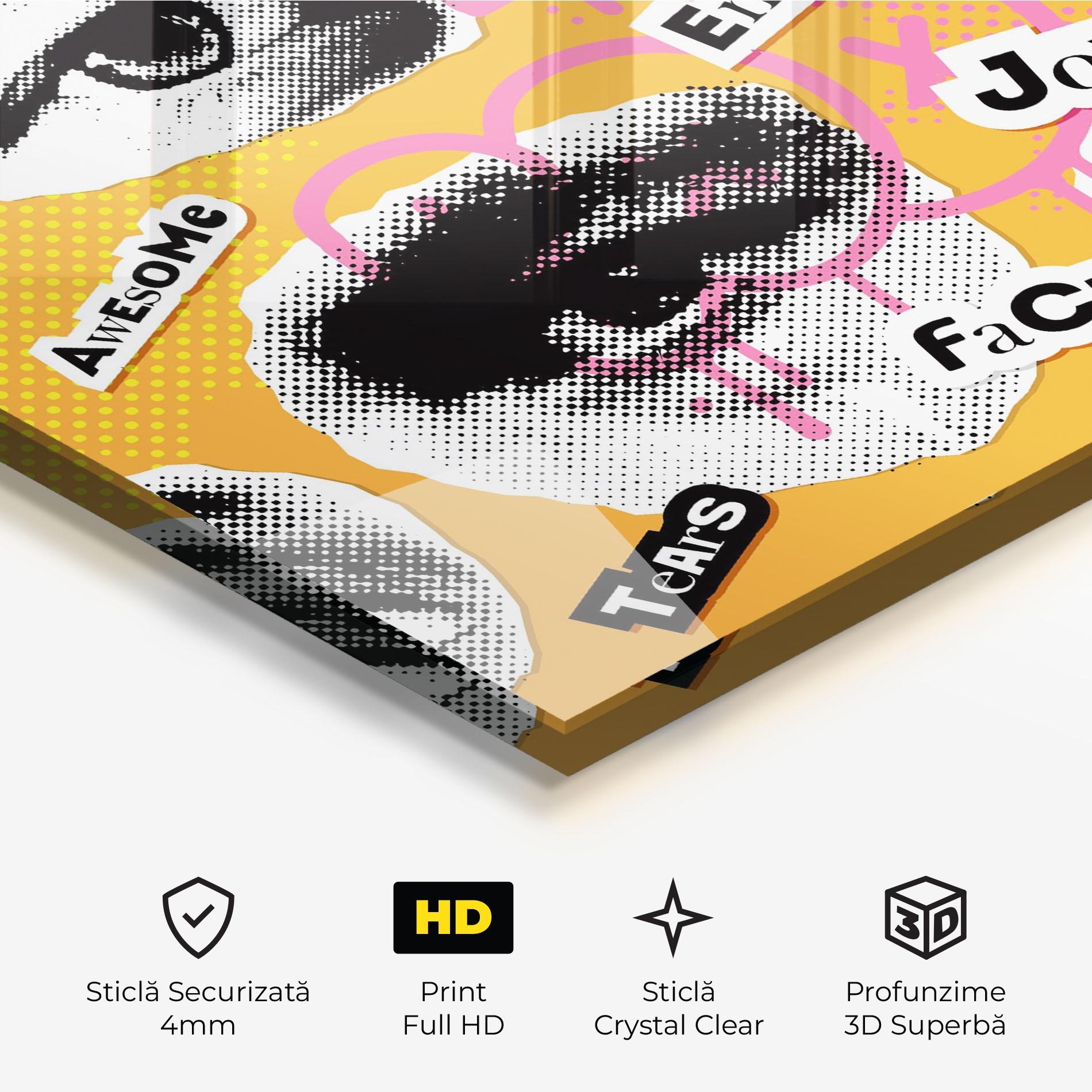 Tablou Sticla Awesome Emotions mockup 3