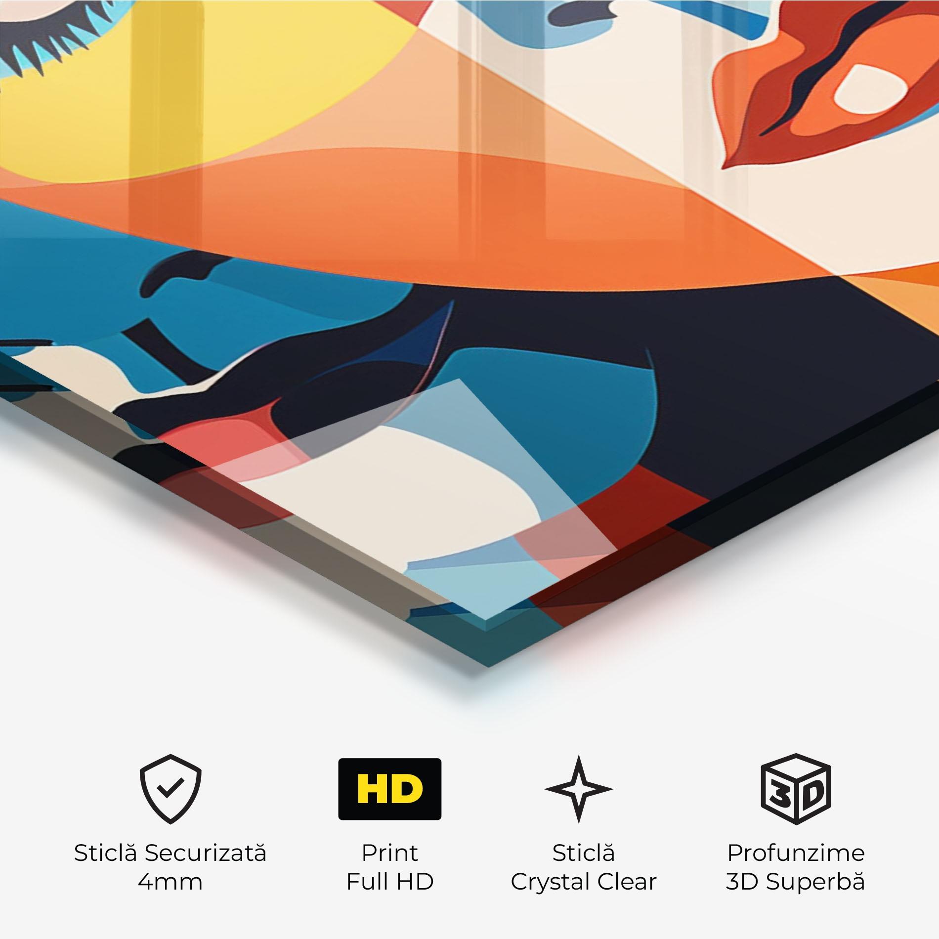 Tablou Sticla Beauty Face Collage mockup 3