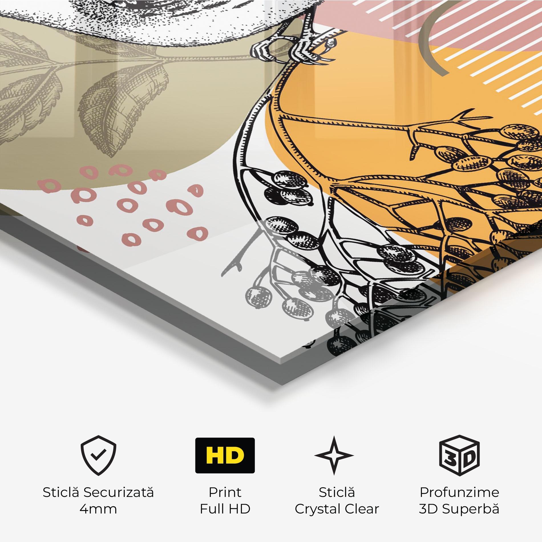 Tablou Sticla Bird Collage mockup 3