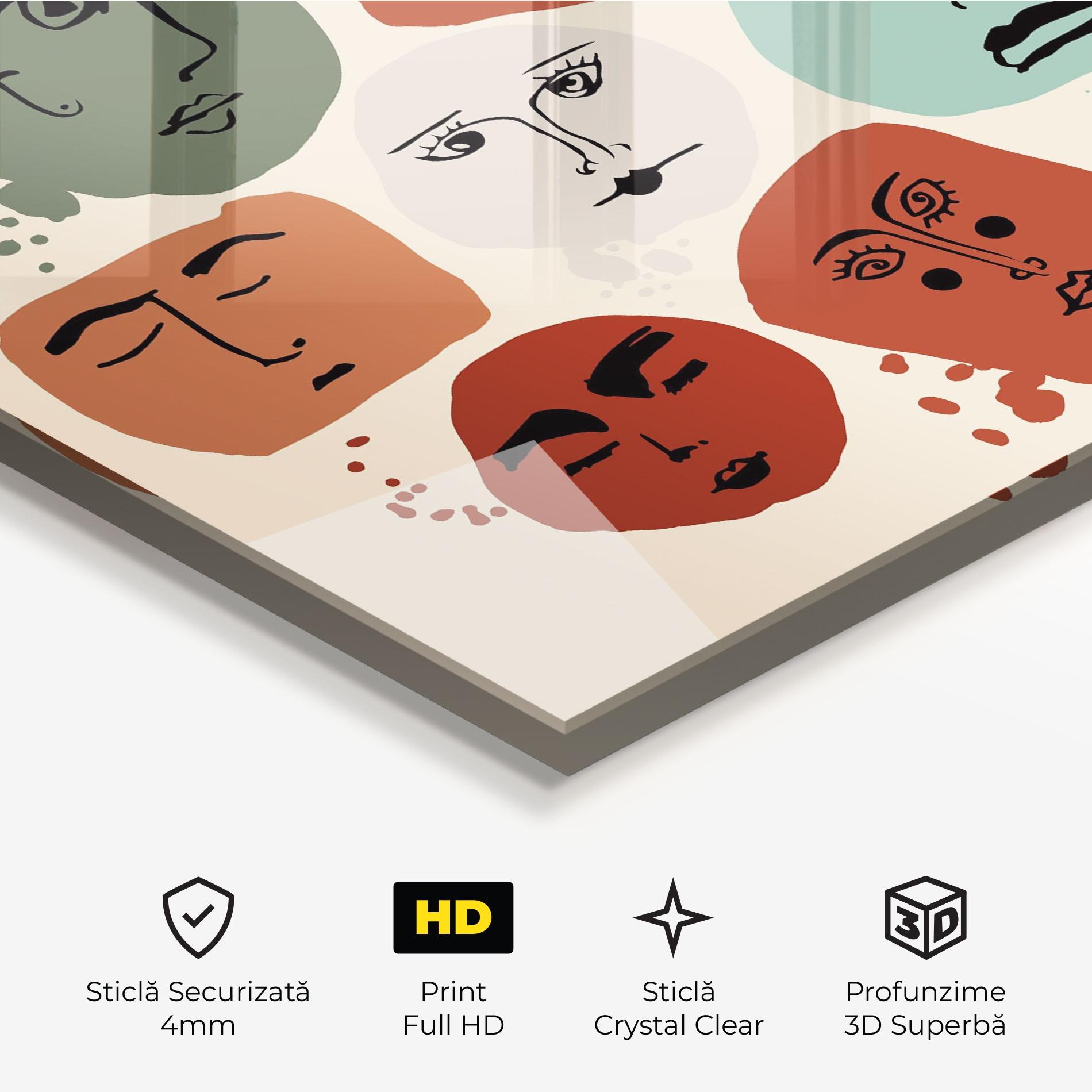 Tablou Sticla Circle Faces mockup 3