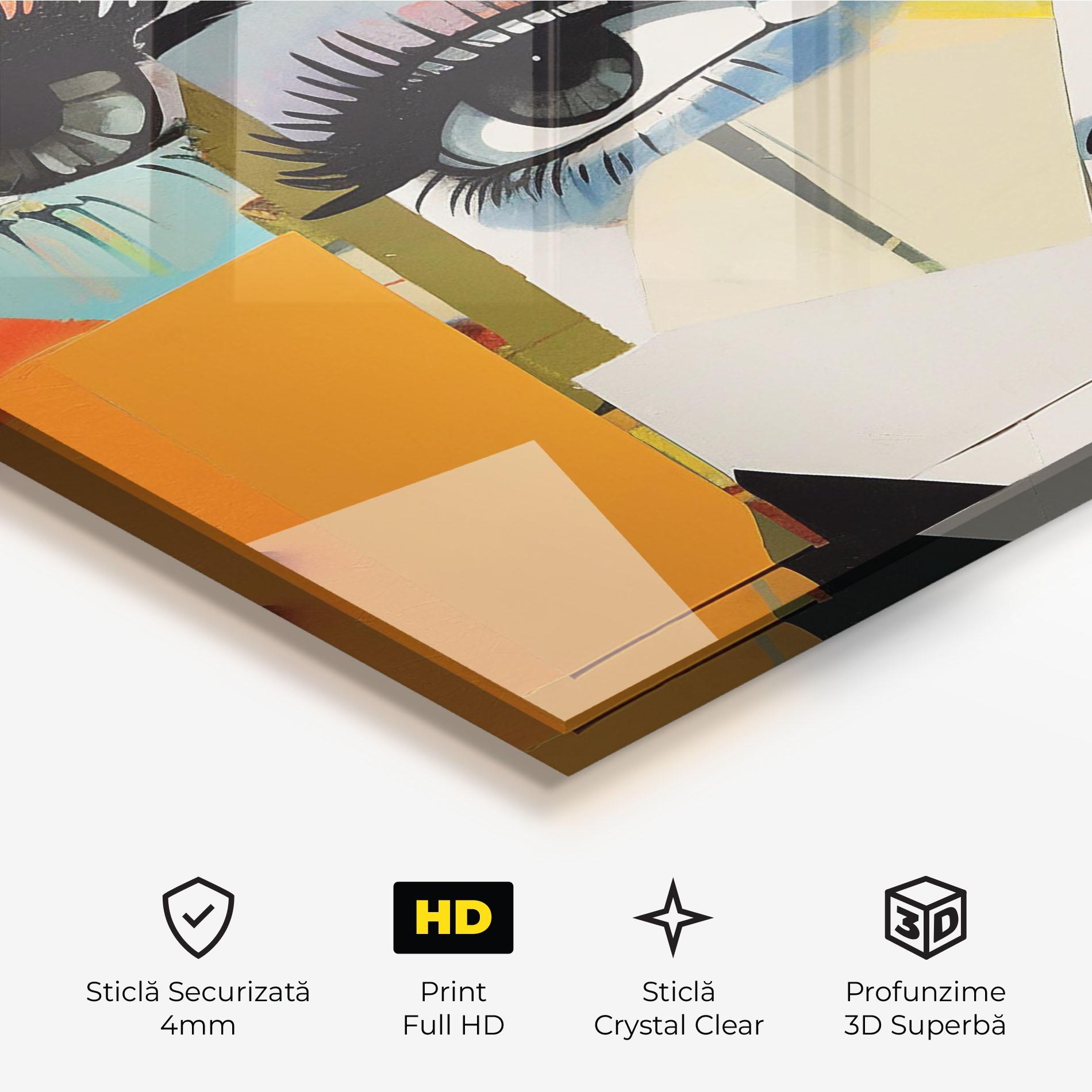 Tablou Sticla Drawing Collage mockup 3