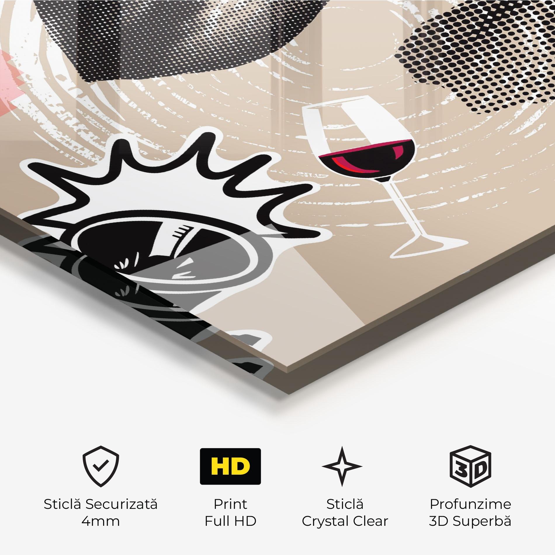 Tablou Sticla Lips Mouth Collage mockup 3