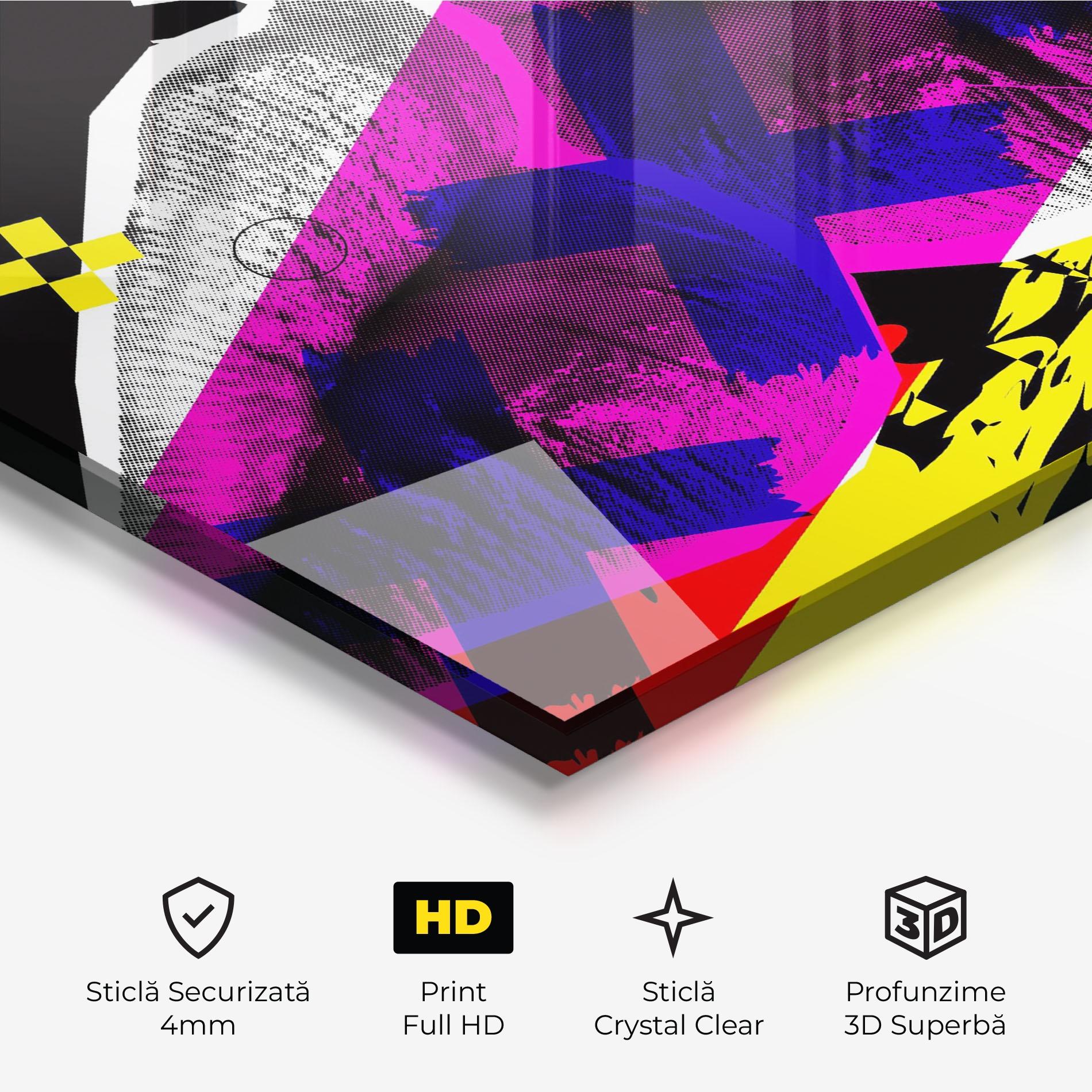 Tablou Sticla Lips Purple Light mockup 3