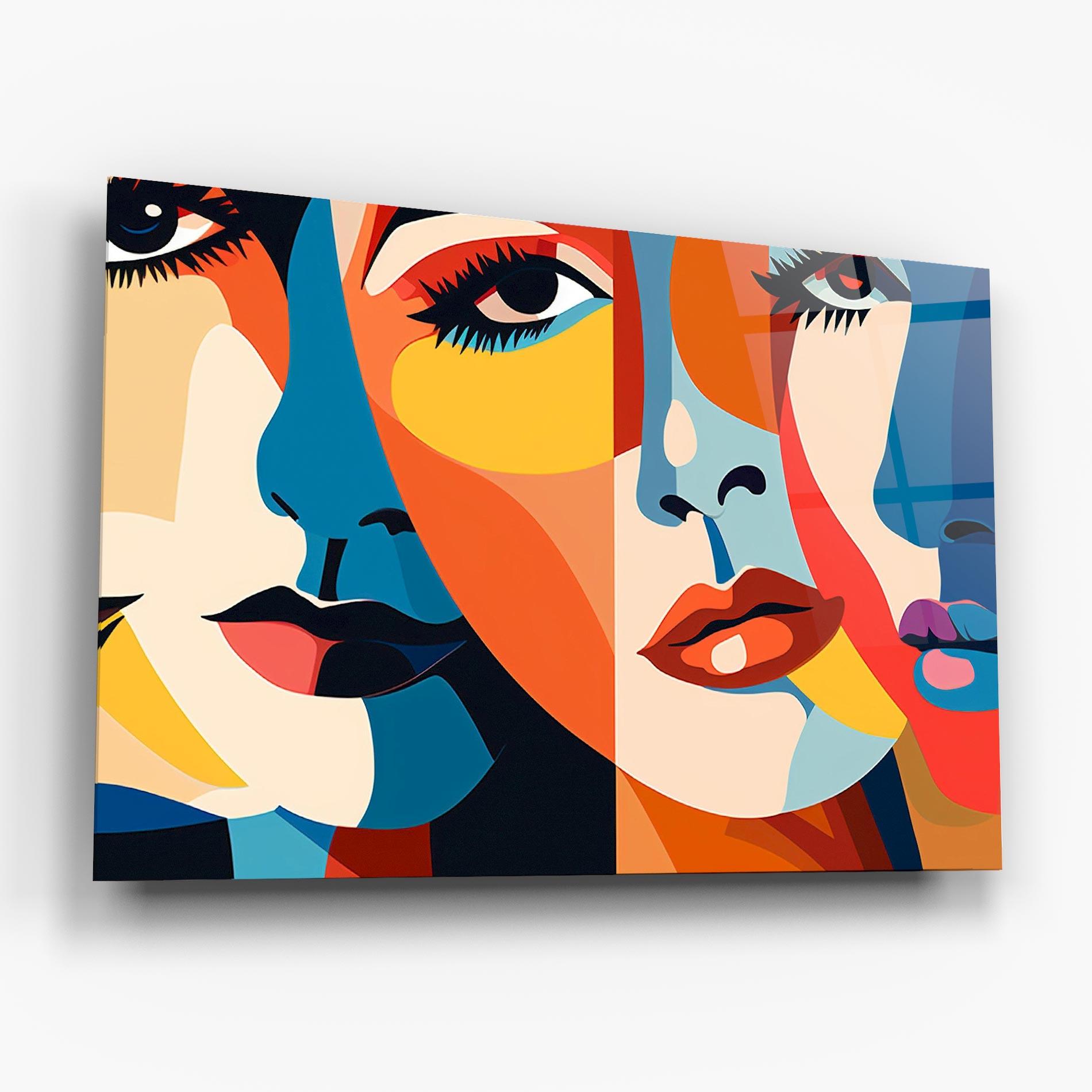 Tablou Sticla Beauty Face Collage mockup 6