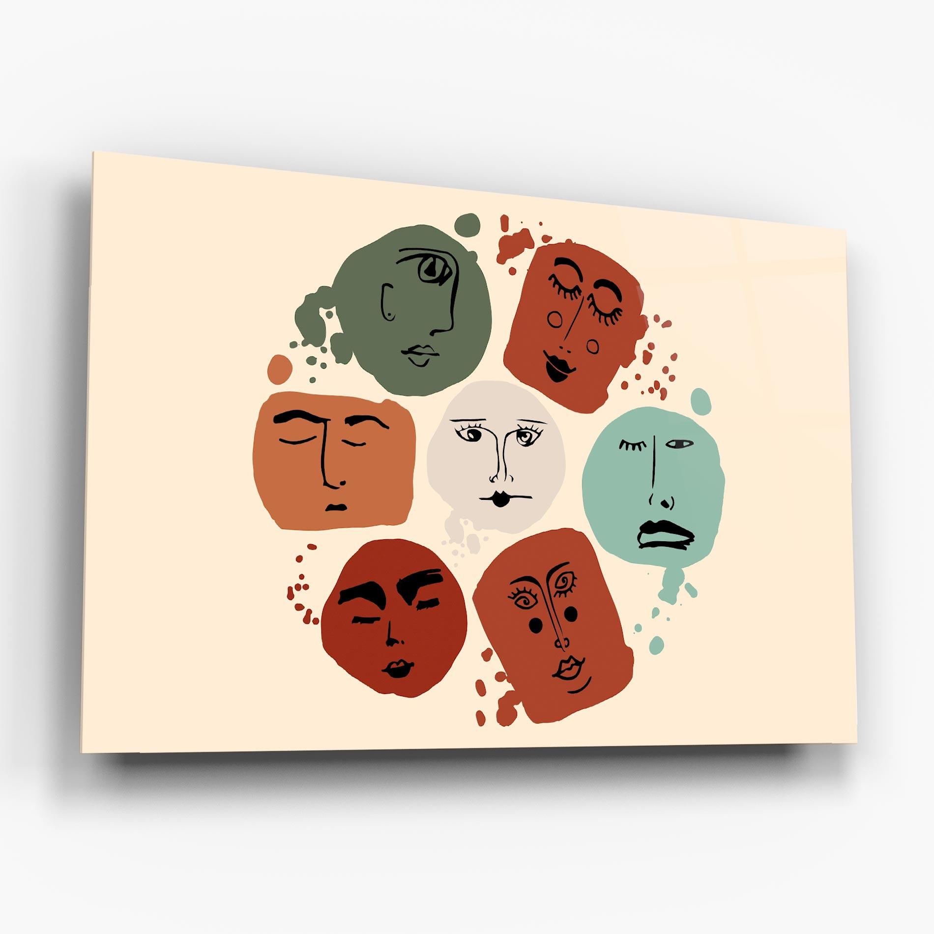 Tablou Sticla Circle Faces mockup 6