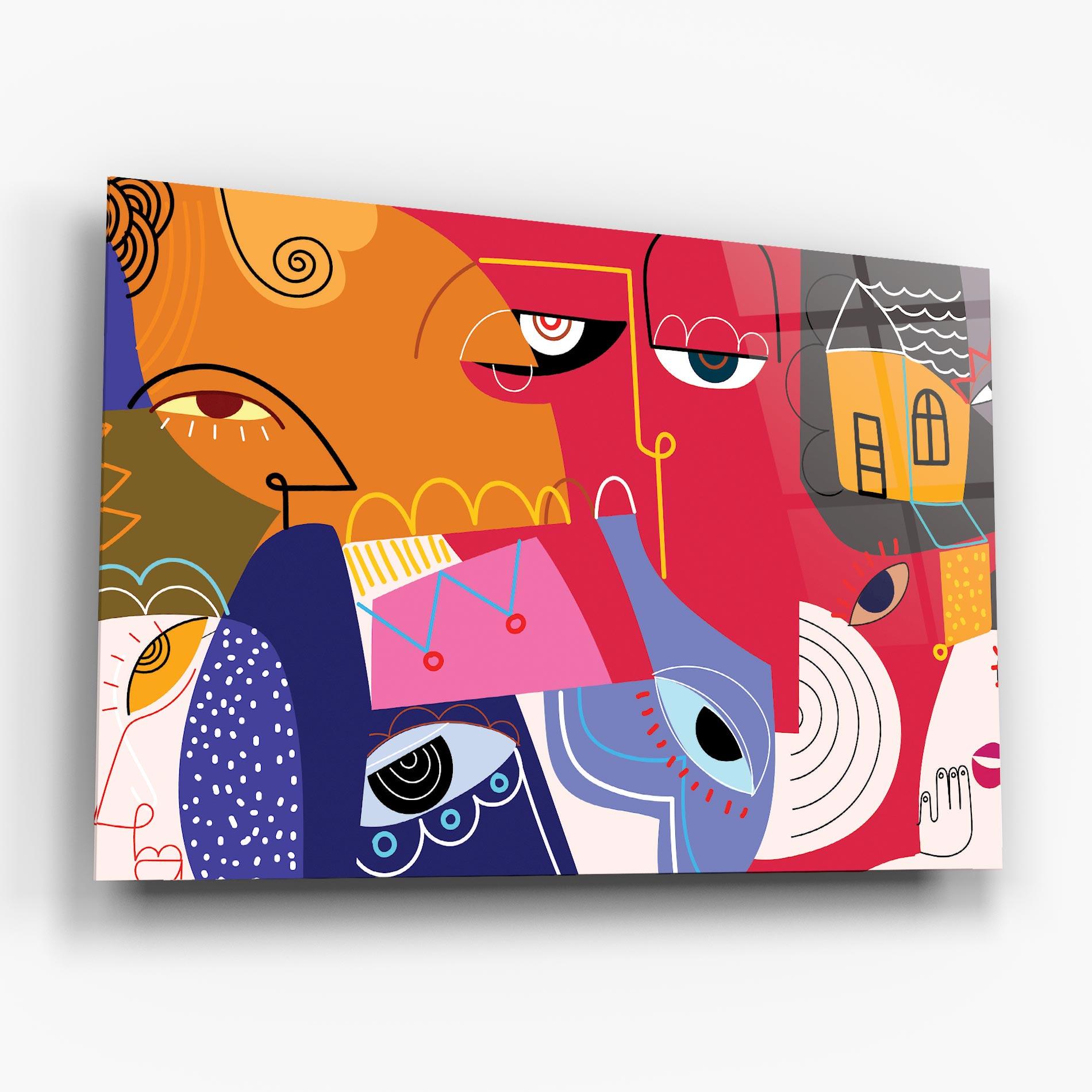 Tablou Sticla Line Eye Family mockup 6