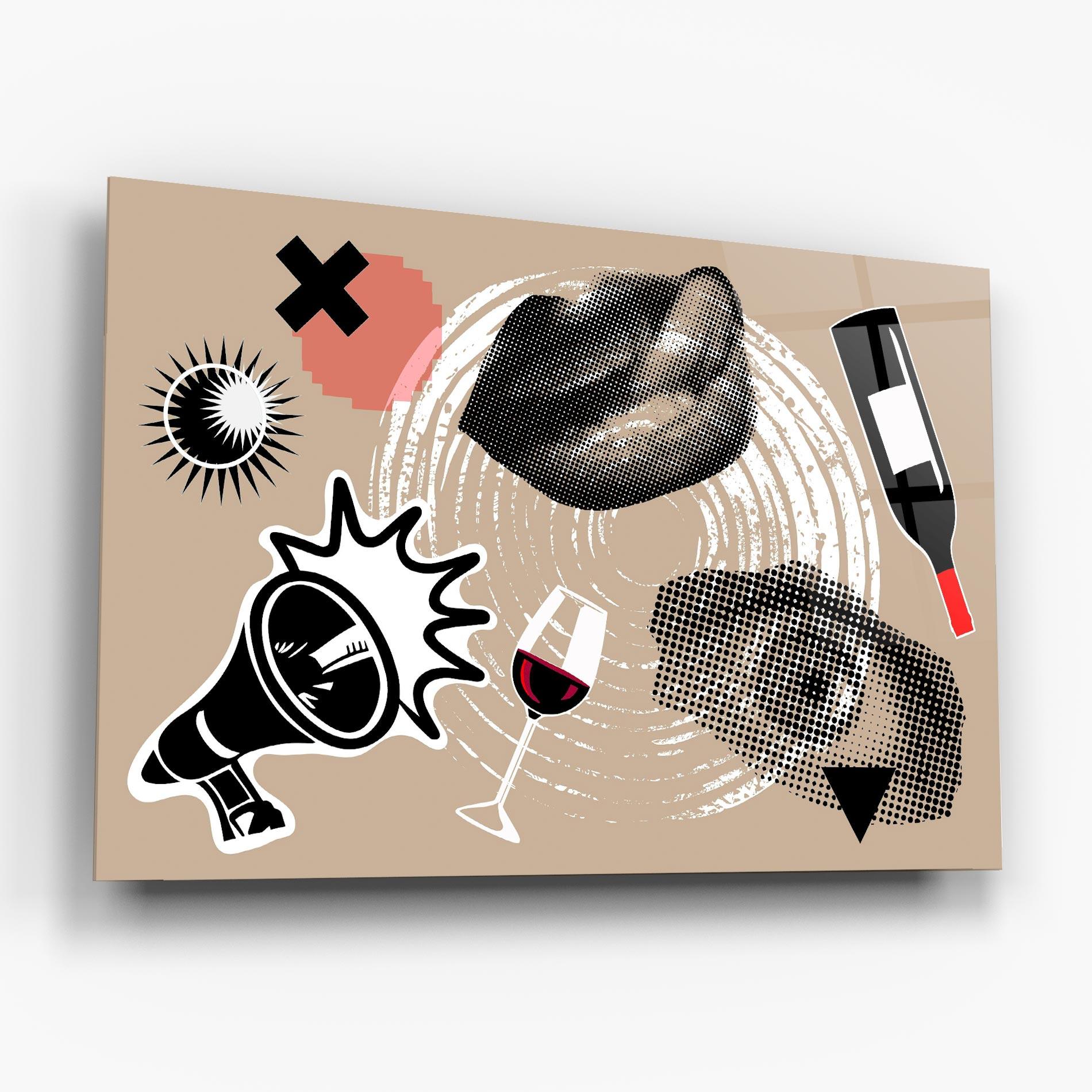 Tablou Sticla Lips Mouth Collage mockup 6