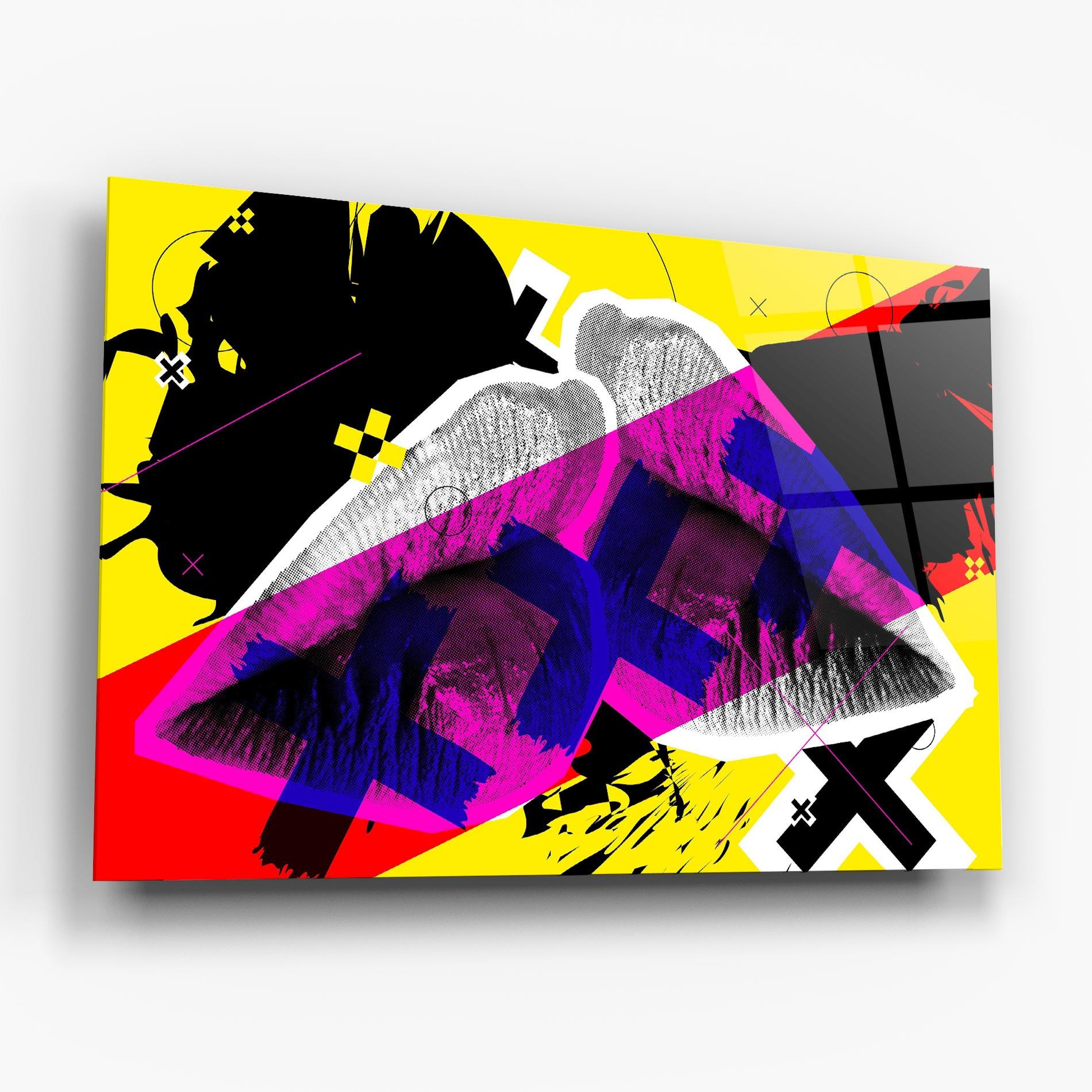 Tablou Sticla Lips Purple Light mockup 6