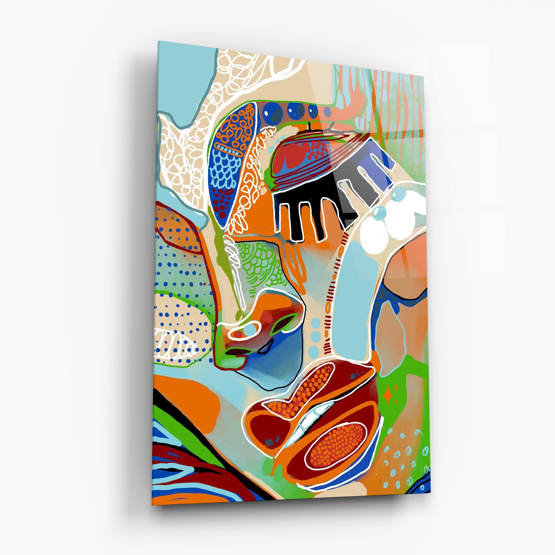 Tablou Sticla Abstract Face Art mockup 6