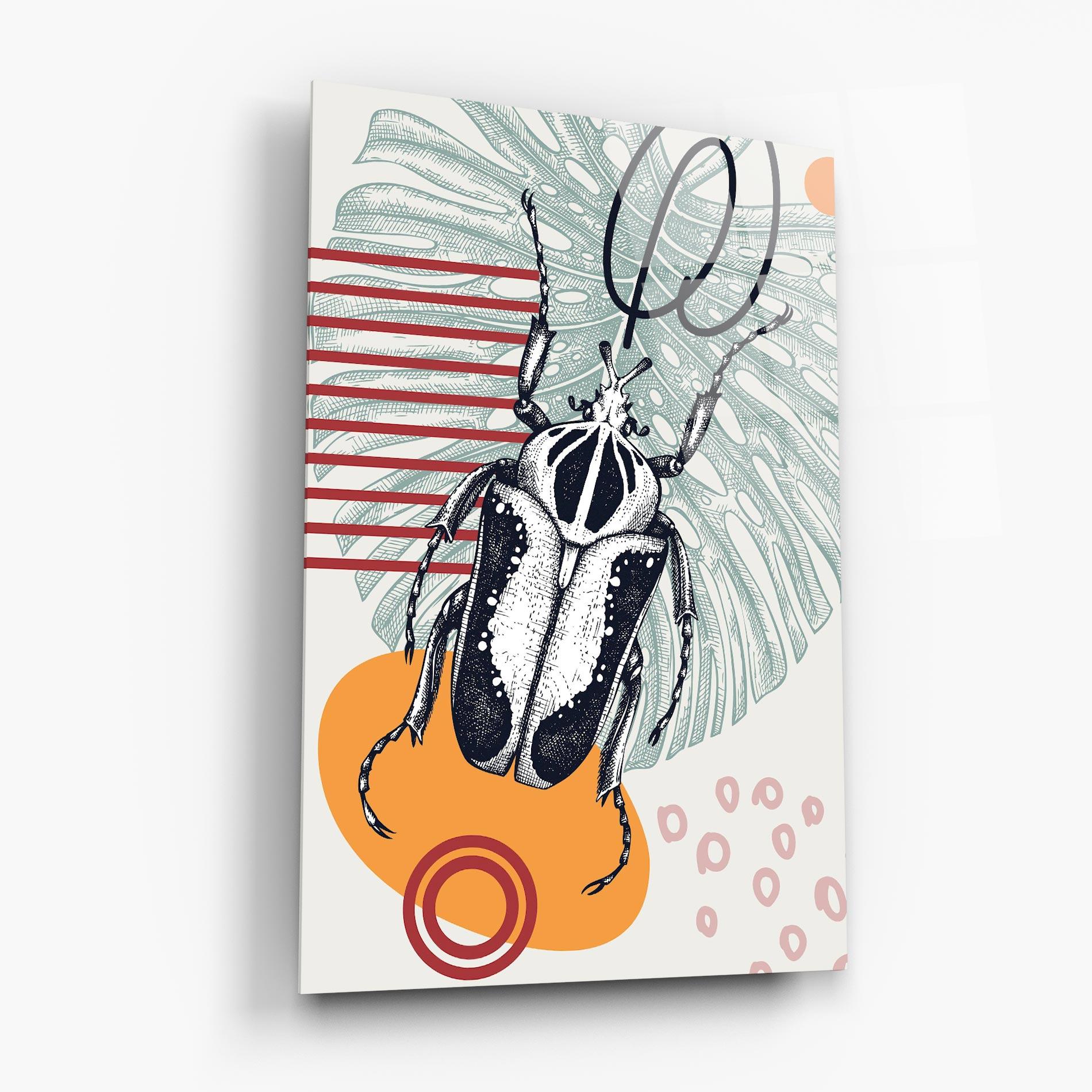 Tablou Sticla Insects Art Collage mockup 6