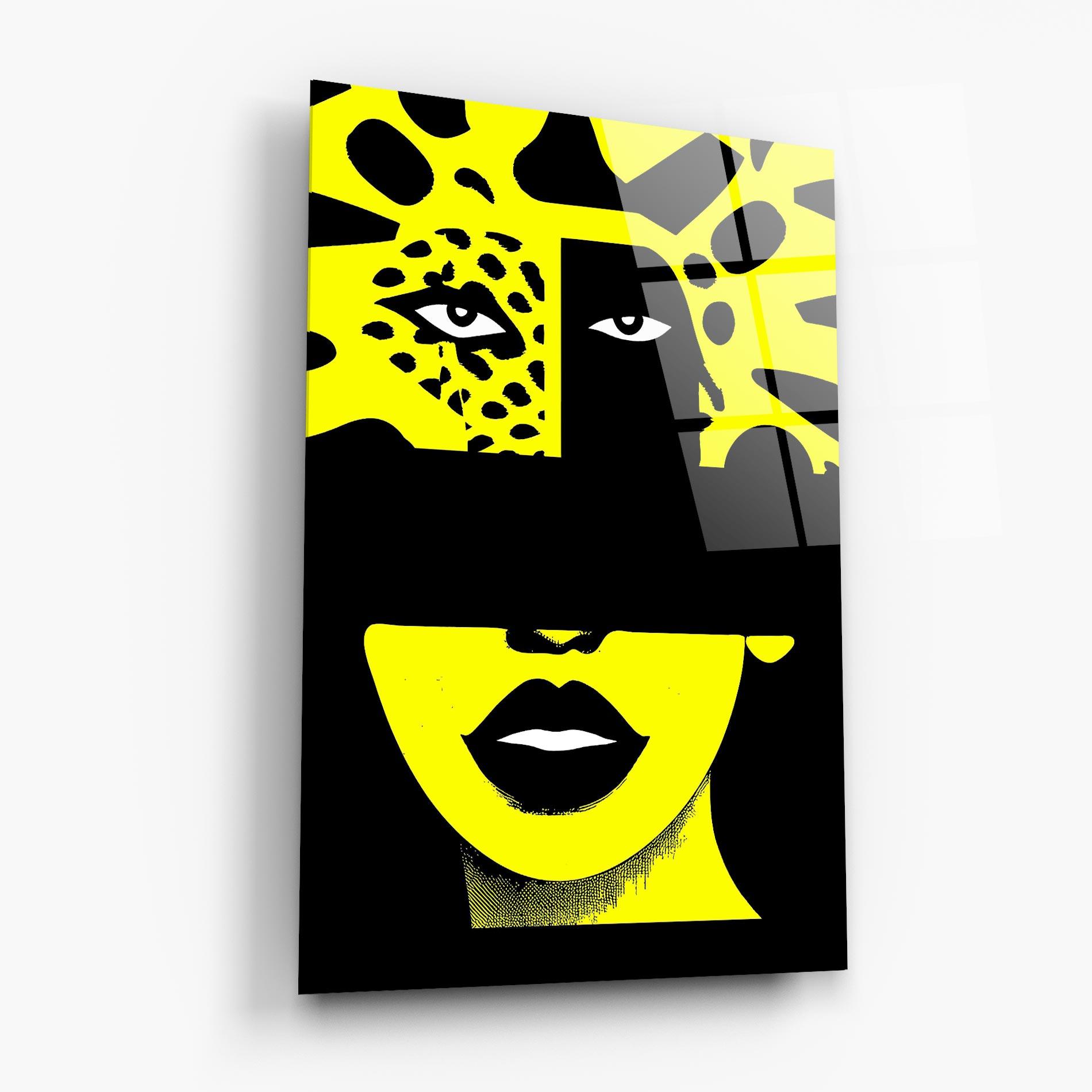 Tablou Sticla Jaguar Woman Art mockup 6