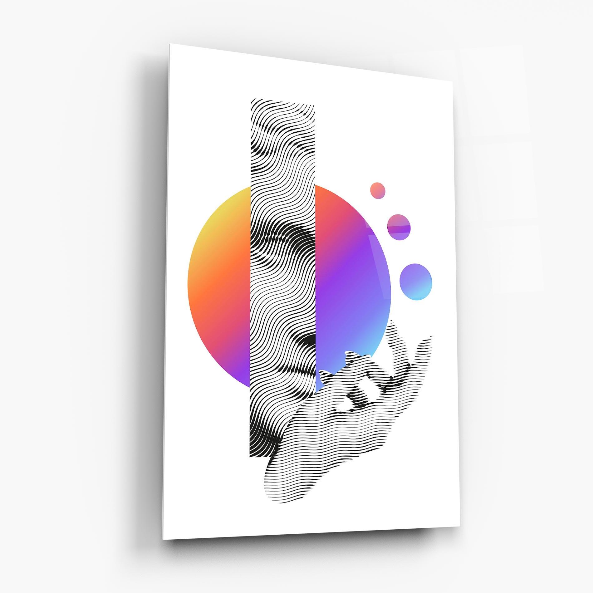 Tablou Sticla Orange Light Statue mockup 6