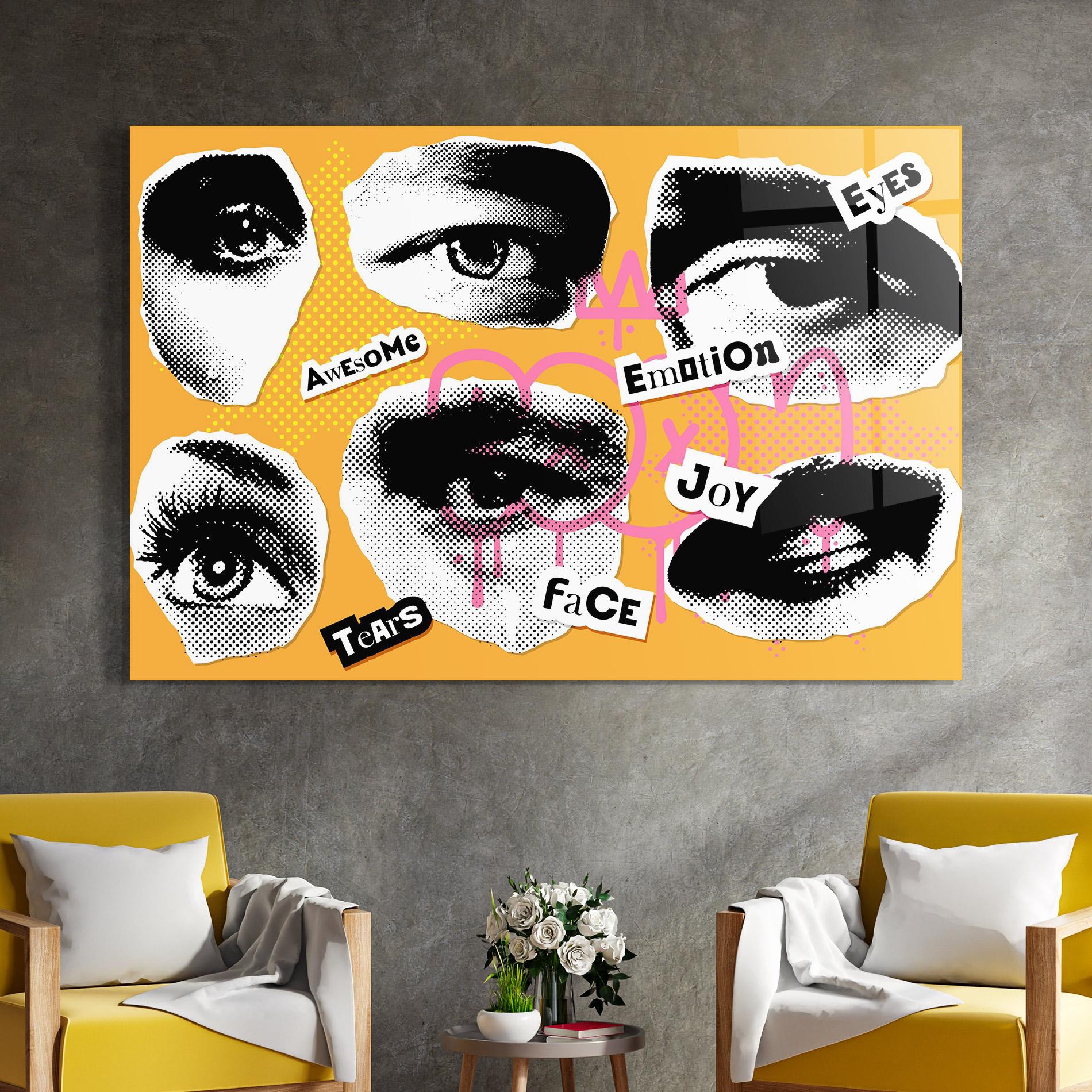 Tablou Sticla Awesome Emotions mockup 4