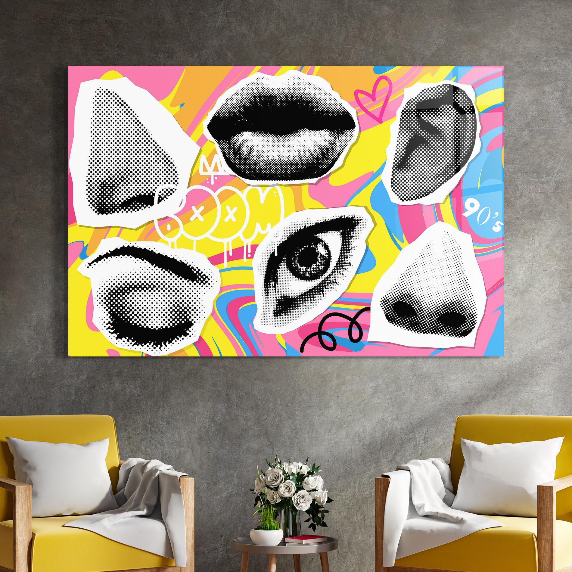 Tablou Sticla Boom 90s mockup 4