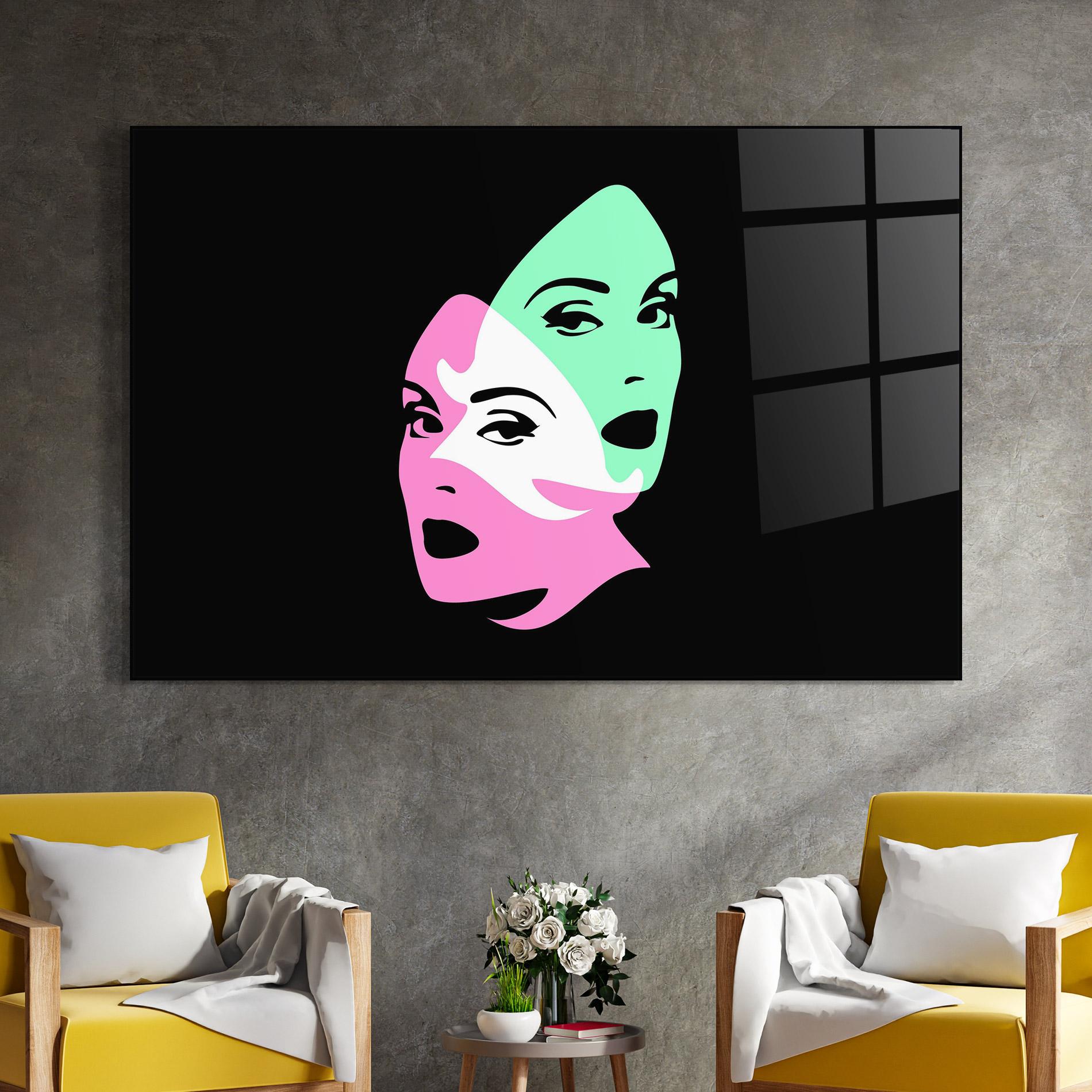 Tablou Sticla Exposure Portrait mockup 4