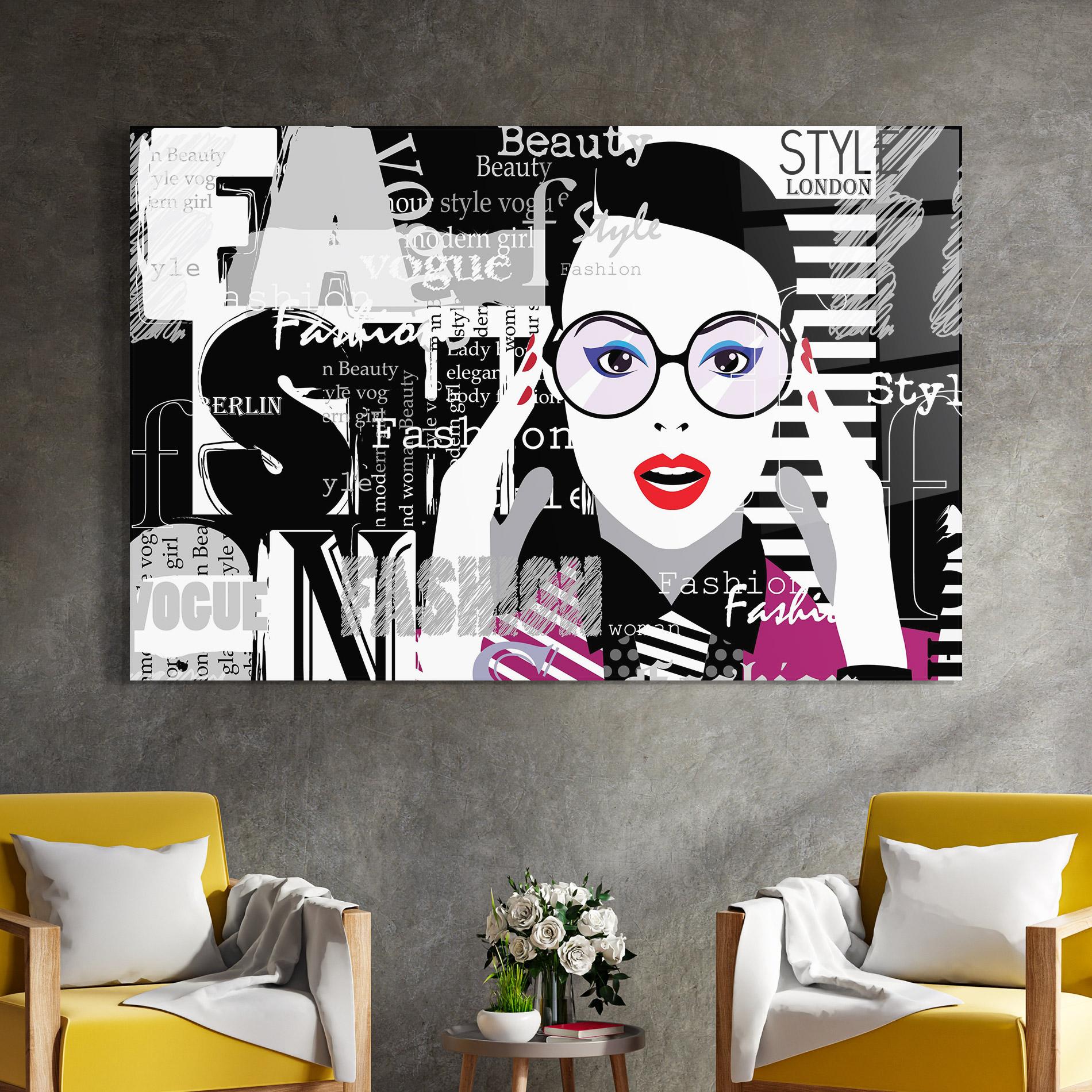 Tablou Sticla Fashion Collage mockup 4