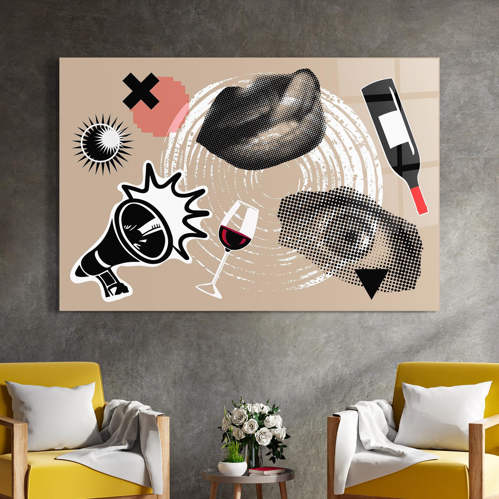 Tablou Sticla Lips Mouth Collage mockup 4