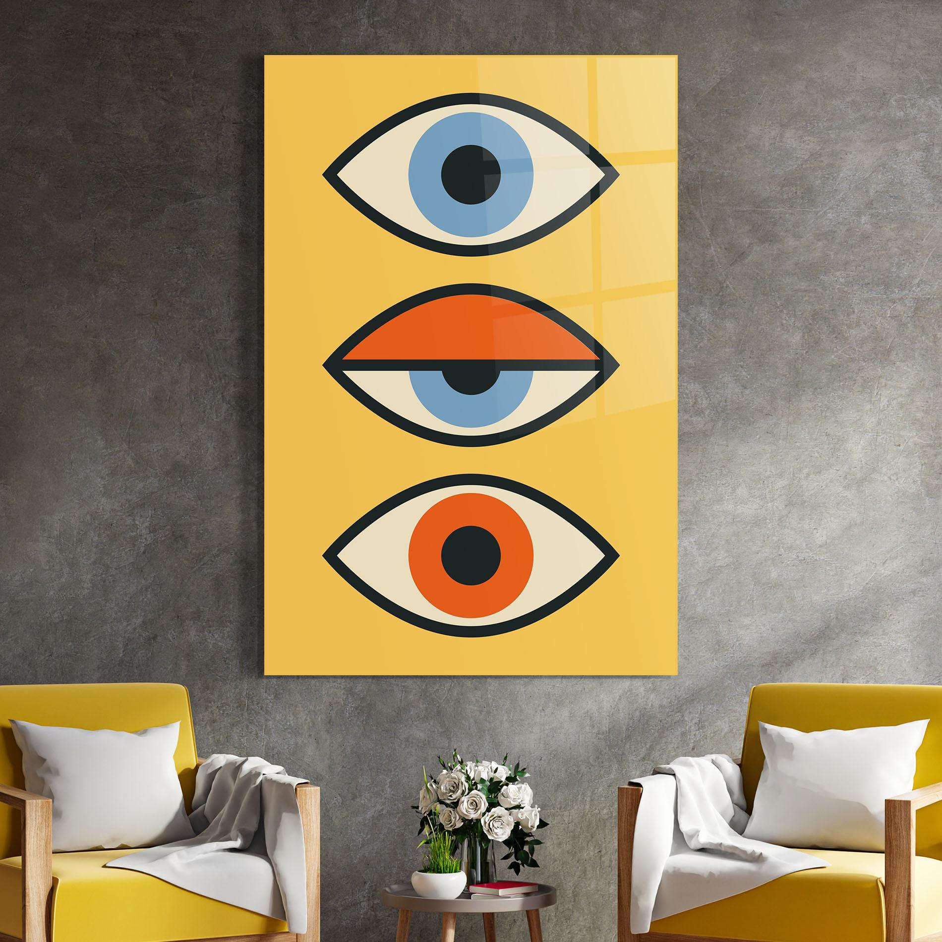 Tablou Sticla Blue Orange Eye mockup 4