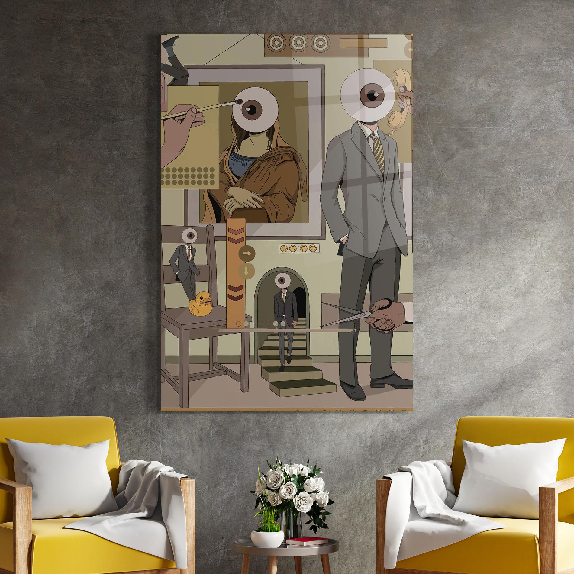 Tablou Sticla Eyes Man mockup 4