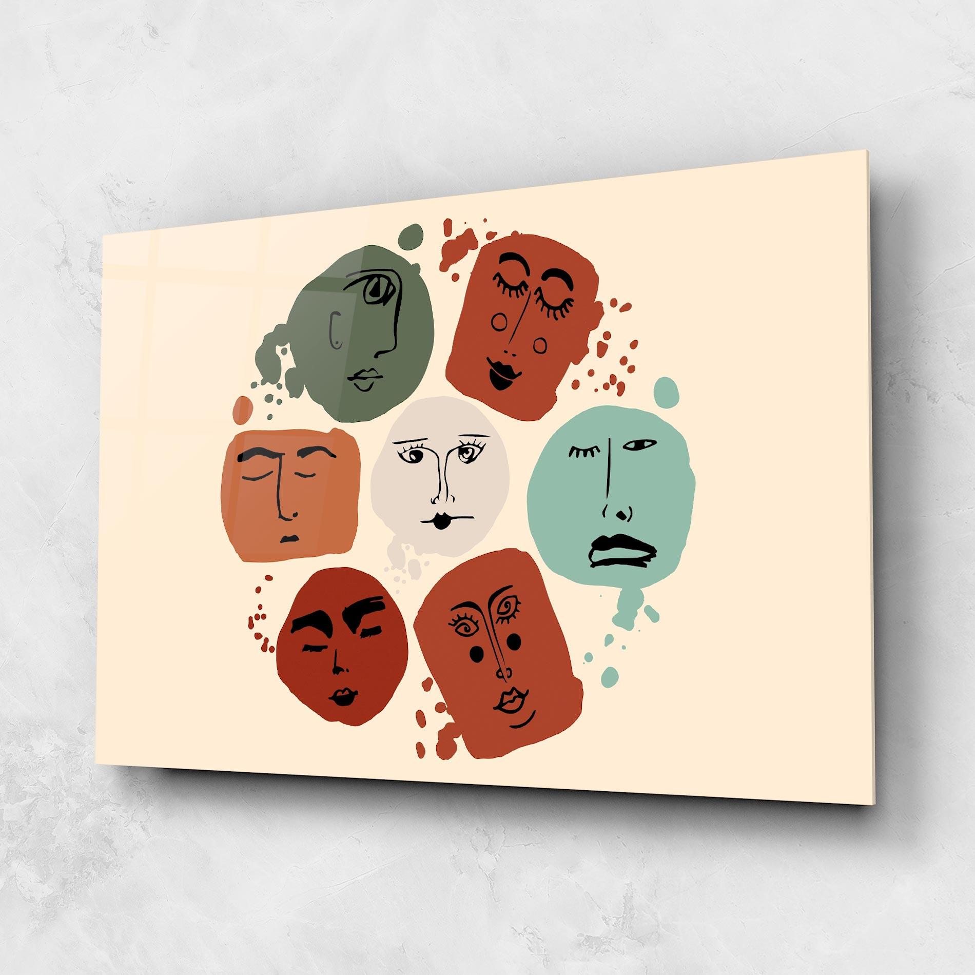 Tablou Sticla Circle Faces mockup 1