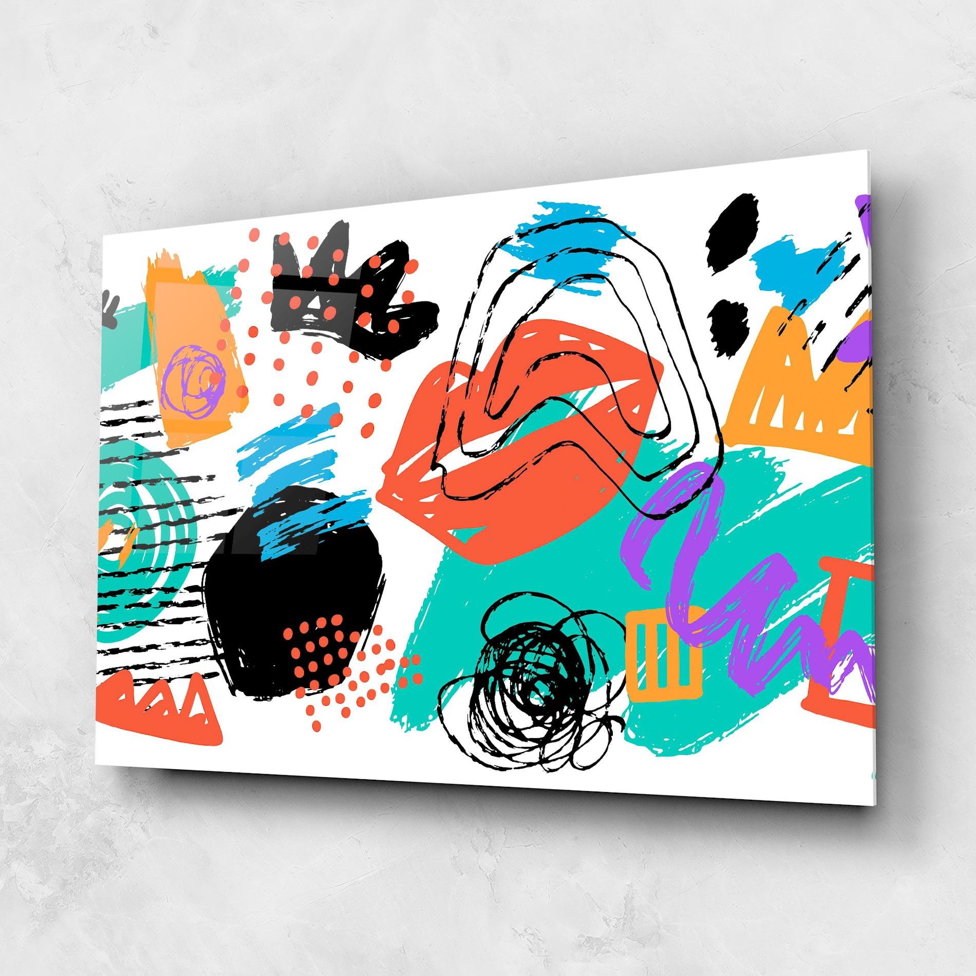 Tablou Sticla Drawing Collage Art mockup 1