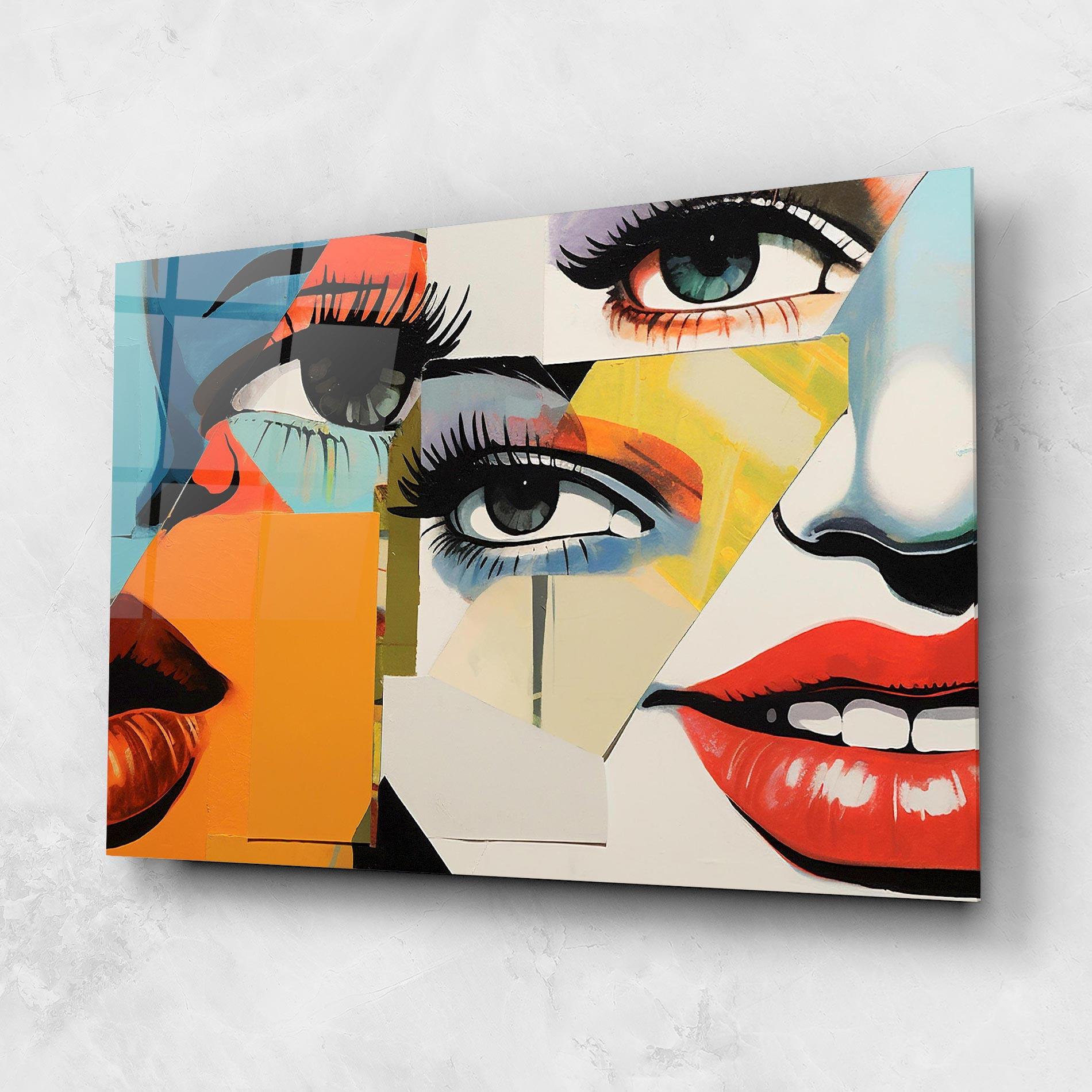 Tablou Sticla Drawing Collage mockup 1