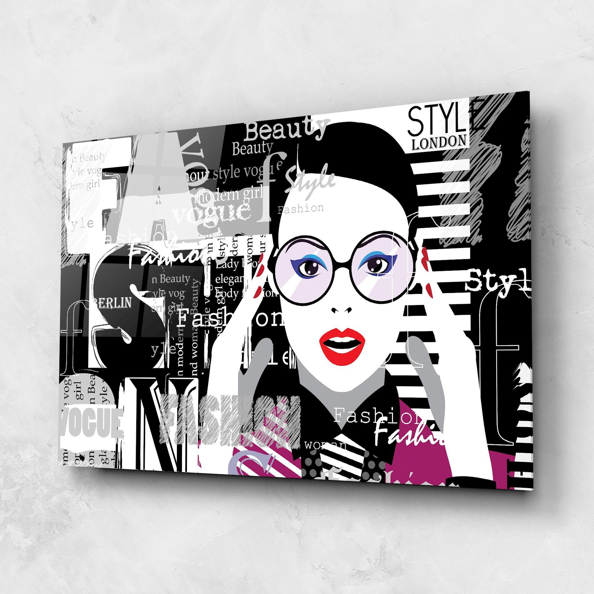 Tablou Sticla Fashion Collage mockup 1